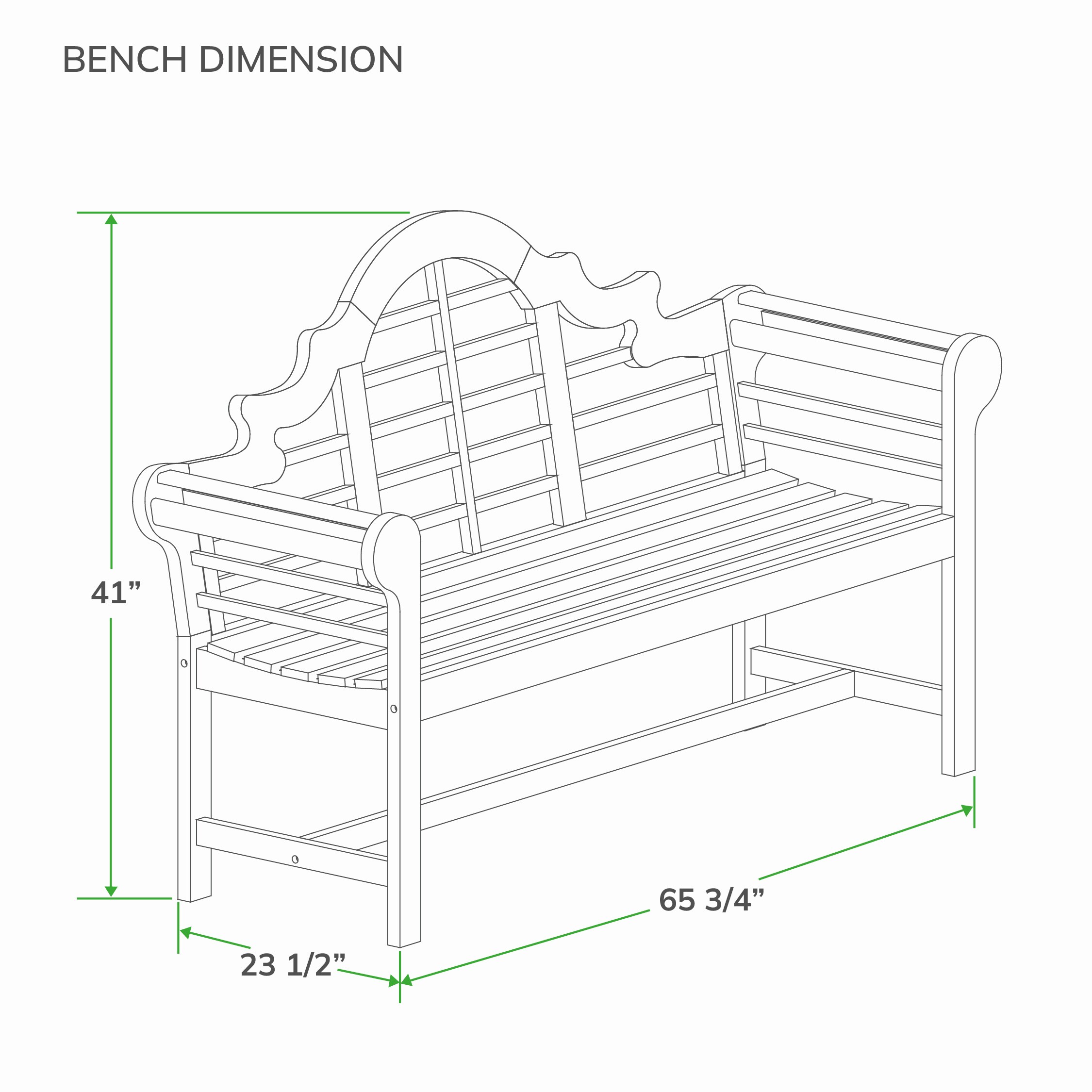 Cambridge Casual Lutyens 65.75-in W x 41-in H Natural Teak Garden Bench ...