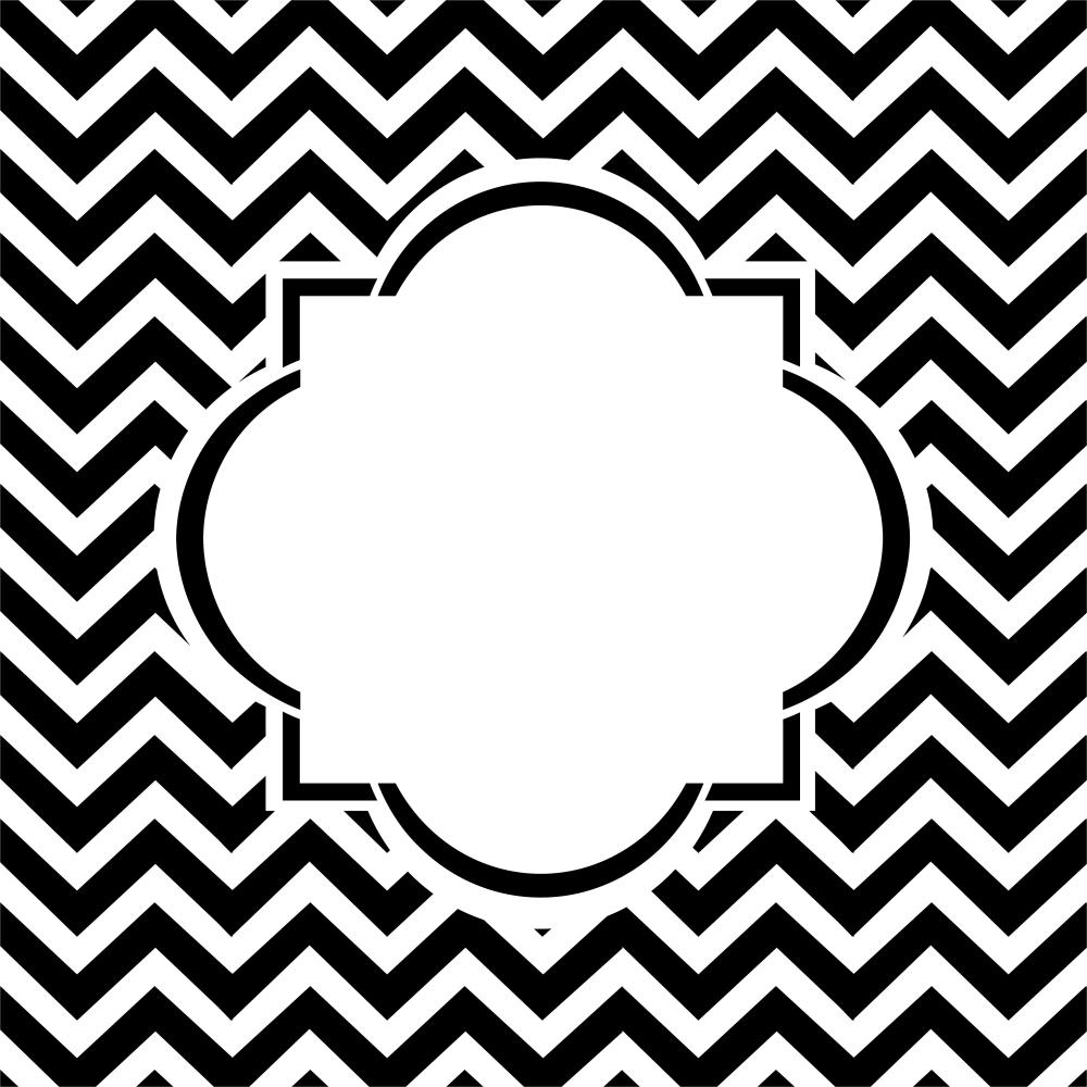 Designer Stencils FS059 Chevron Monogram Frame Stencil