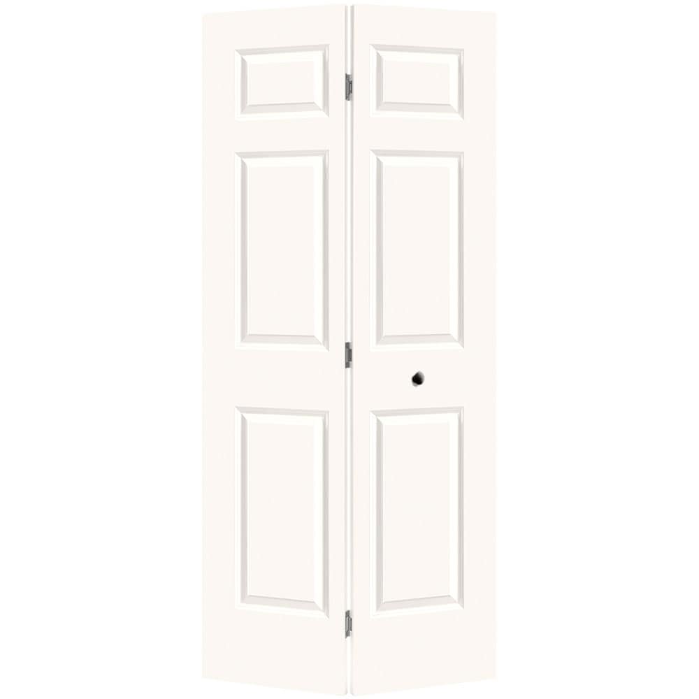 Masonite 1317087 Traditional 36-in x 80-in Snowstorm 6-panel Smooth Hollow core Prefinished Molded composite Closet Bifold Door