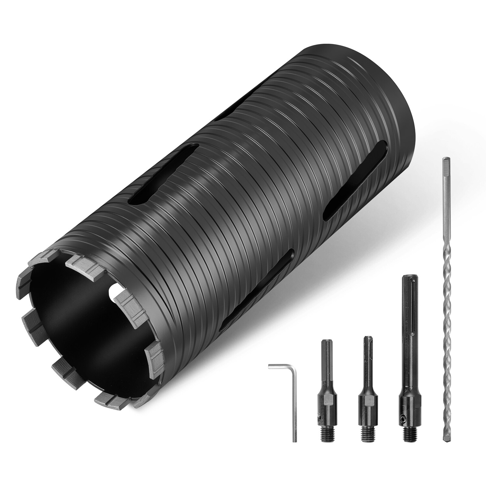 Mecale 4-in Dry Diamond Core Drill Bit 9-1/2-in Depth 5/8-11 Thread for Concrete Masonry Black #YAS-US2YLU