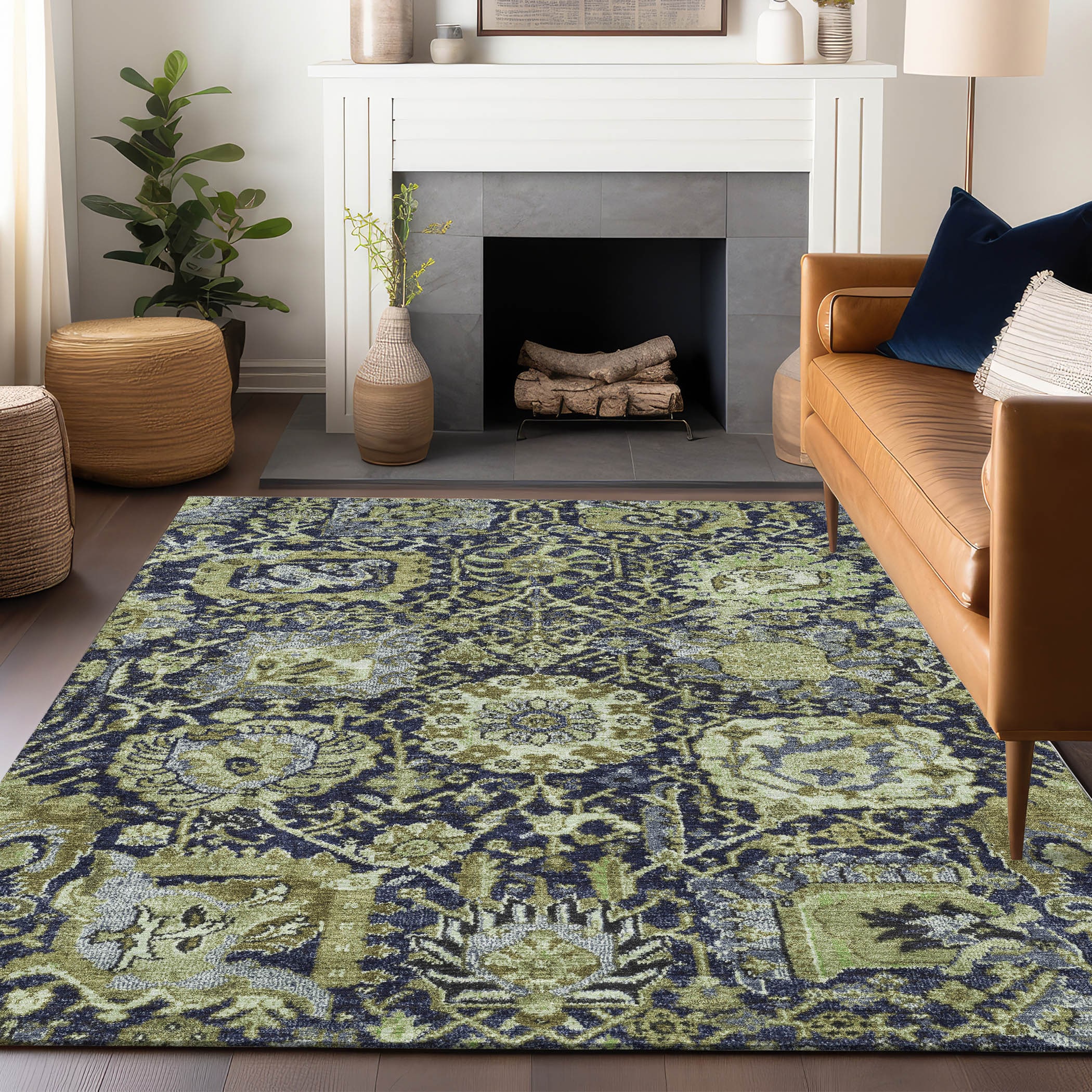 Addison Rugs ACN1321FE10X14 Chantille ACN1321FE 10 x 14 (ft) Polyester Fern Rectangular Indoor/Outdoor Geometric Machine washable Area rug
