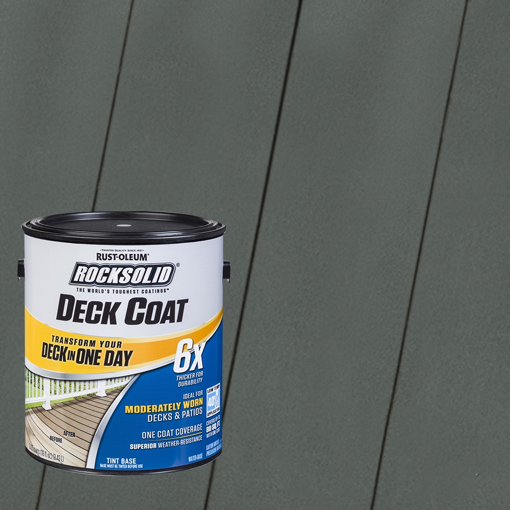 Rust-Oleum 319651T RockSolid 6X Deck Coat Pre-Tinted Pewter Solid Exterior Wood Stain and Sealer in One ( 1-gallon )
