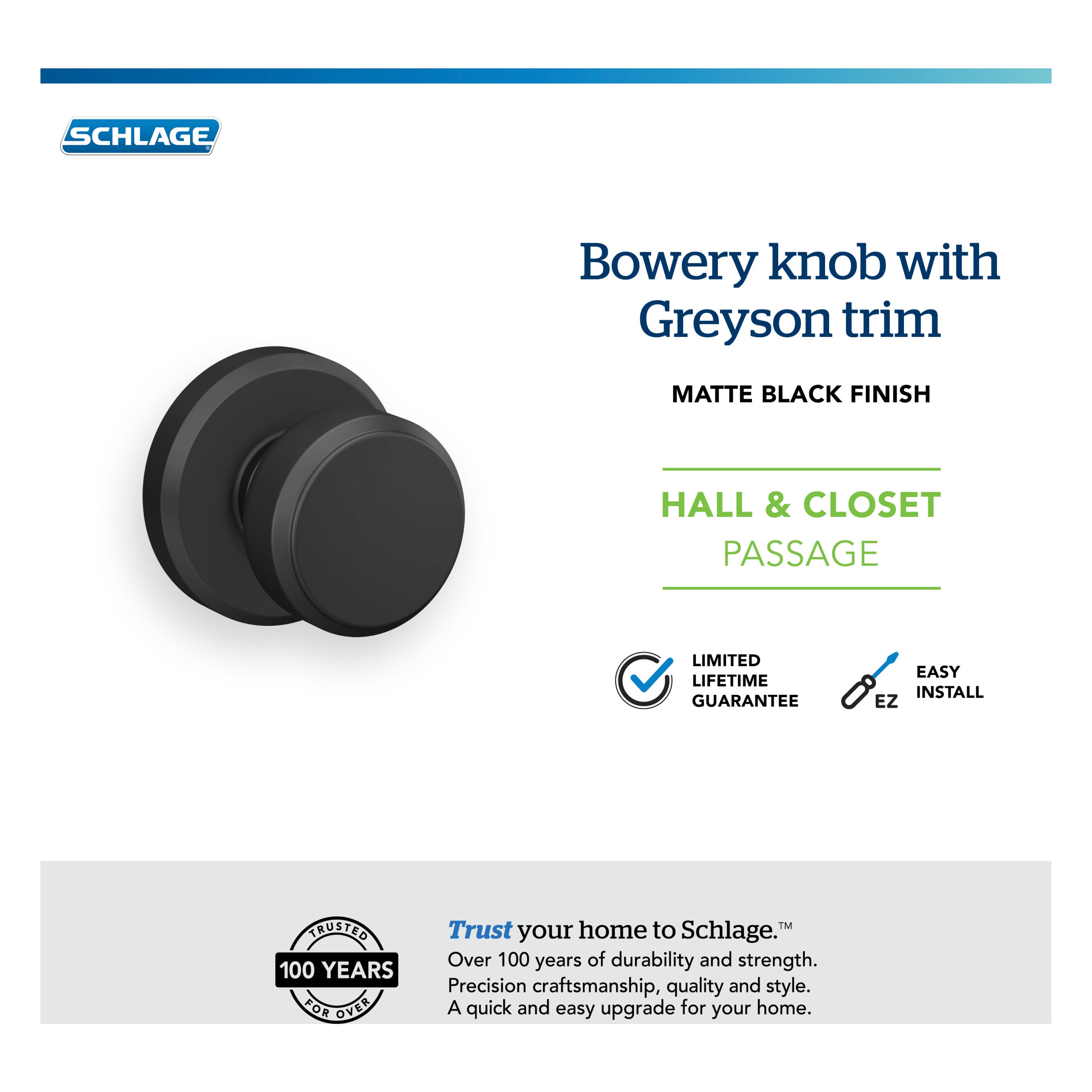 Schlage F10 BWE 622 GSN Door-Knobs - View #6