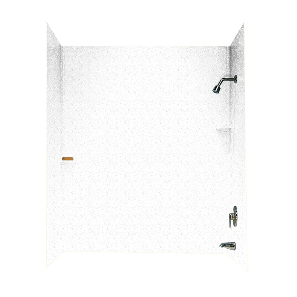 SWAN SS00723.035 30-in L x 60-in W x 72.0-in H Arctic Granite 3 -Piece Glue Up Bathtub surround