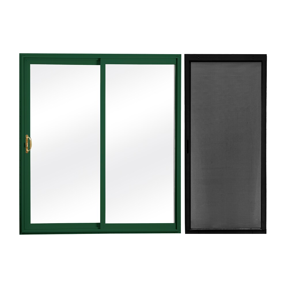 RELIABILT  72-in x 80-in Green Vinyl Universal Sliding Double Patio Door with Screen