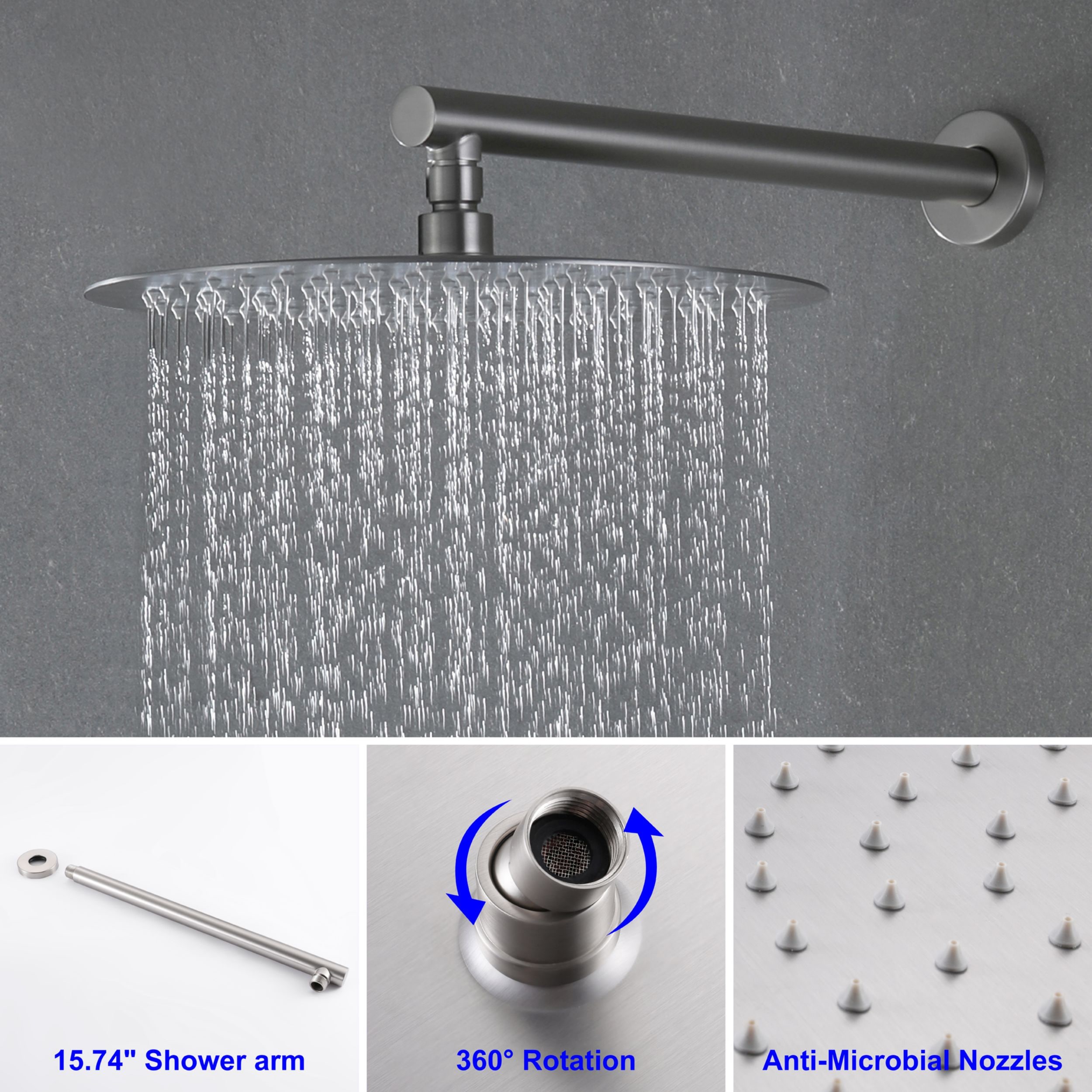 WELLFOR SPA-88016B-10 Showerhead-Bar-Panels - View #4