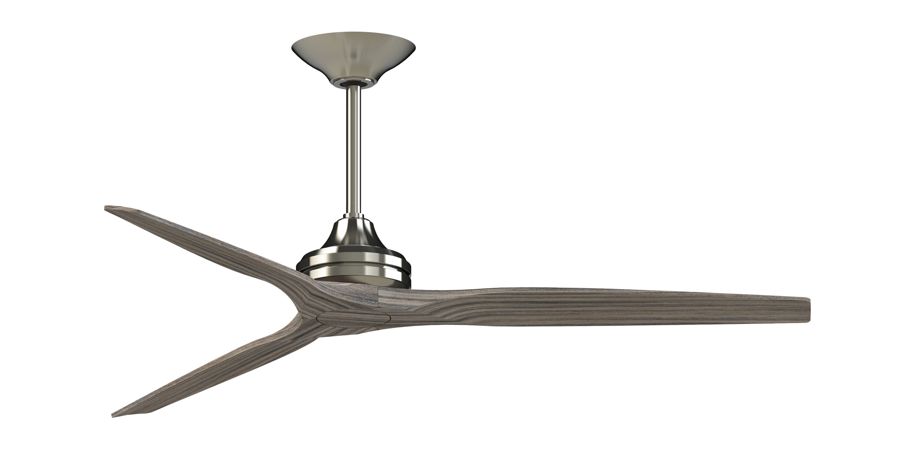 Fanimation Spitfire 64-in Brushed Nickel with Weathered Wood Blades Indoor/Outdoor Smart Propeller Ceiling Fan Light Kit Compatible and Remote (3-Blade) FPD6721BBN-64WE Sansujyuku sansujyuku.com