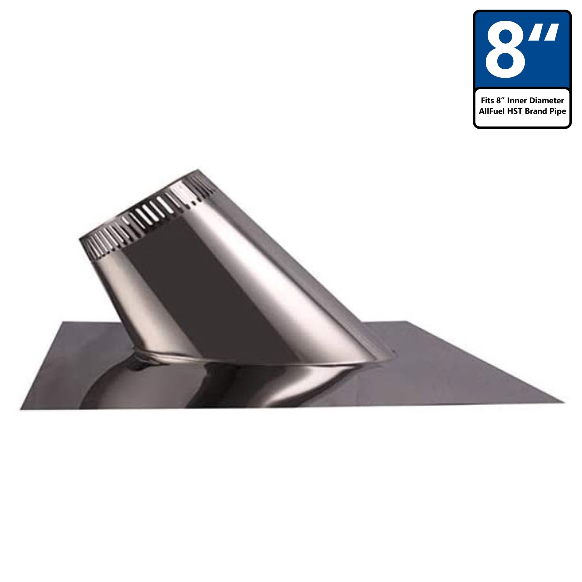 AllFuel HST BL.EV.RB-SHT8RF02 8" 7/12-12/12 Roof Flashing Chimney Pipe Accessory Kit for Roof Support