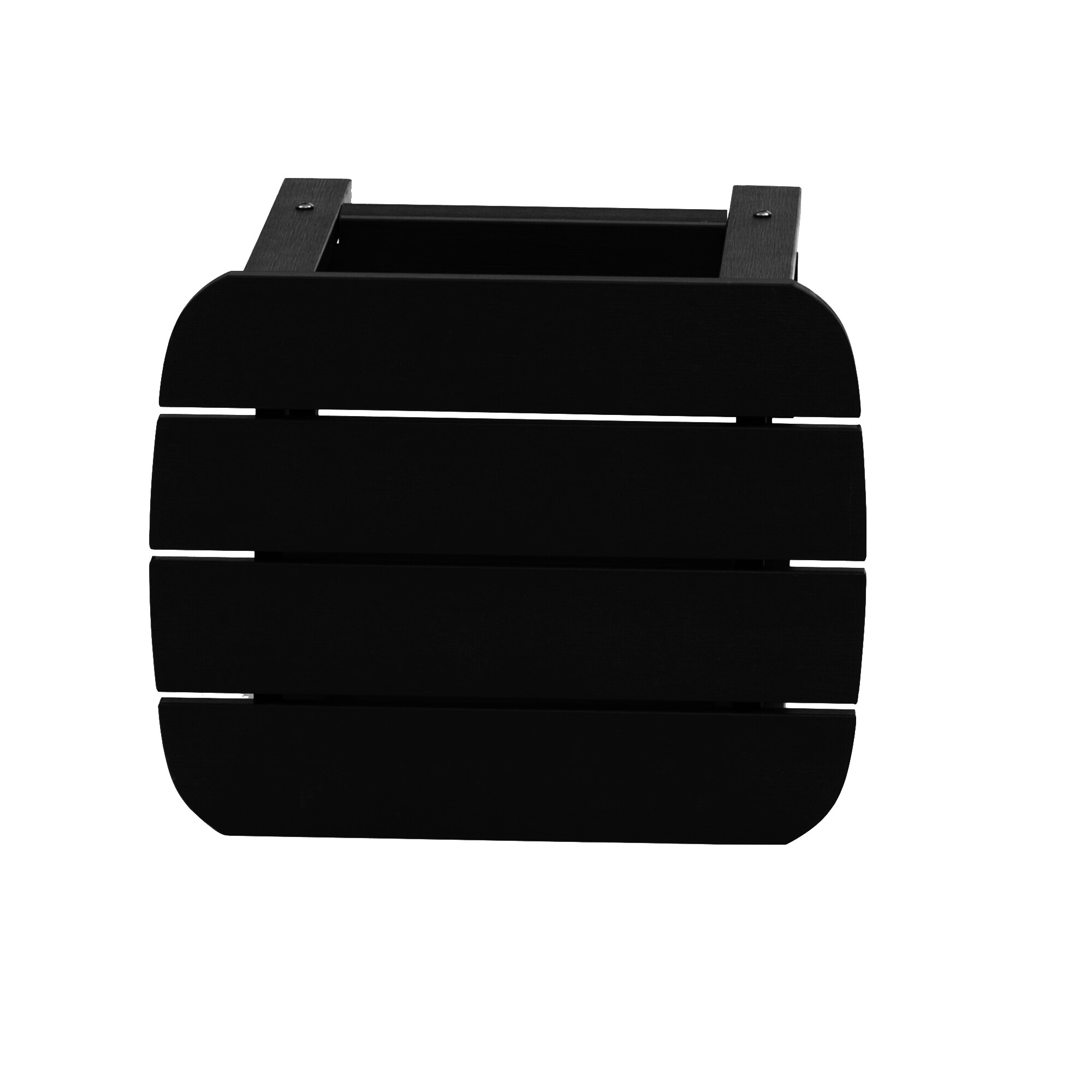 Black Solid Fir Wood Outdoor Side Table