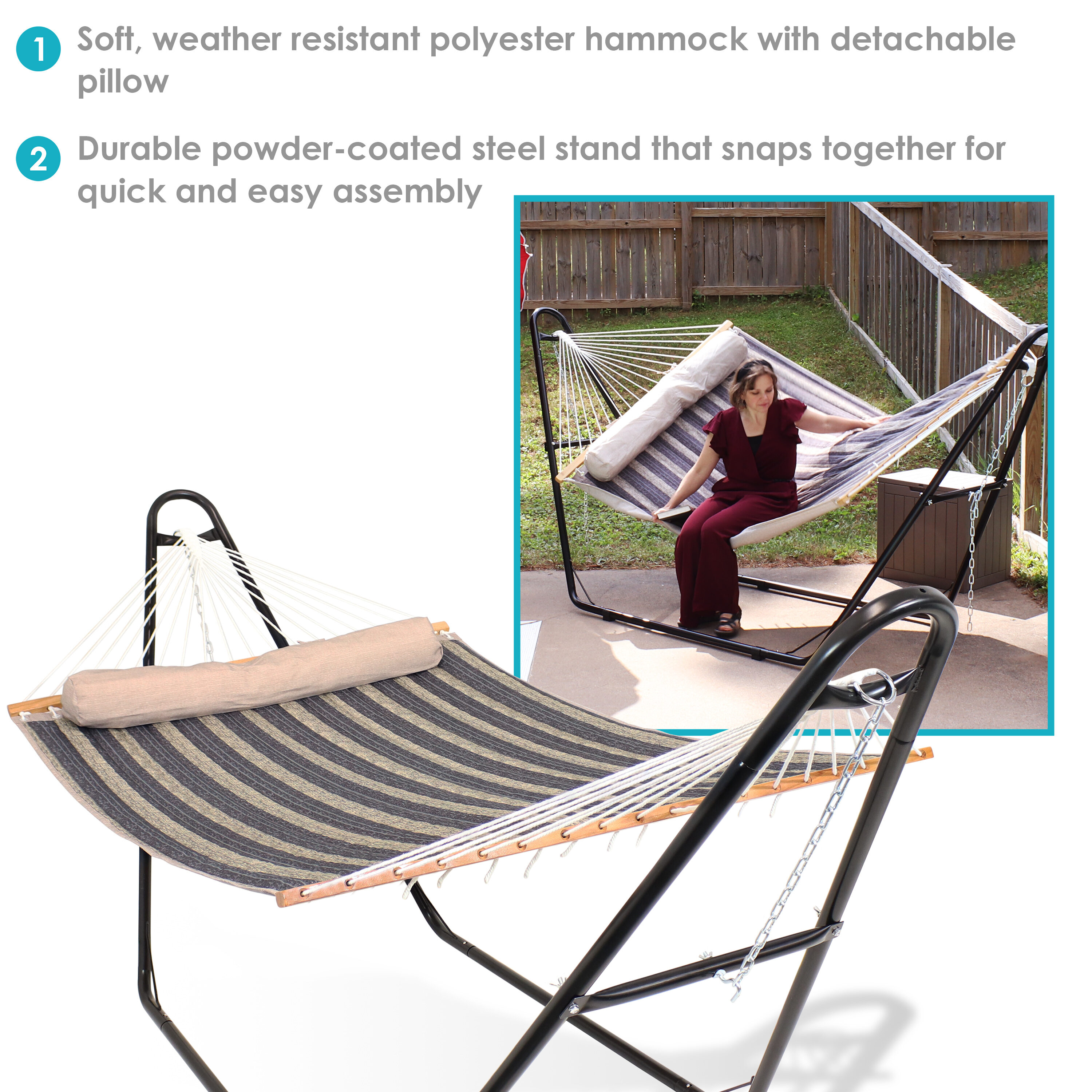 Sunnydaze Decor QFH-MTS-MHS-COMBO hammocks - View #4