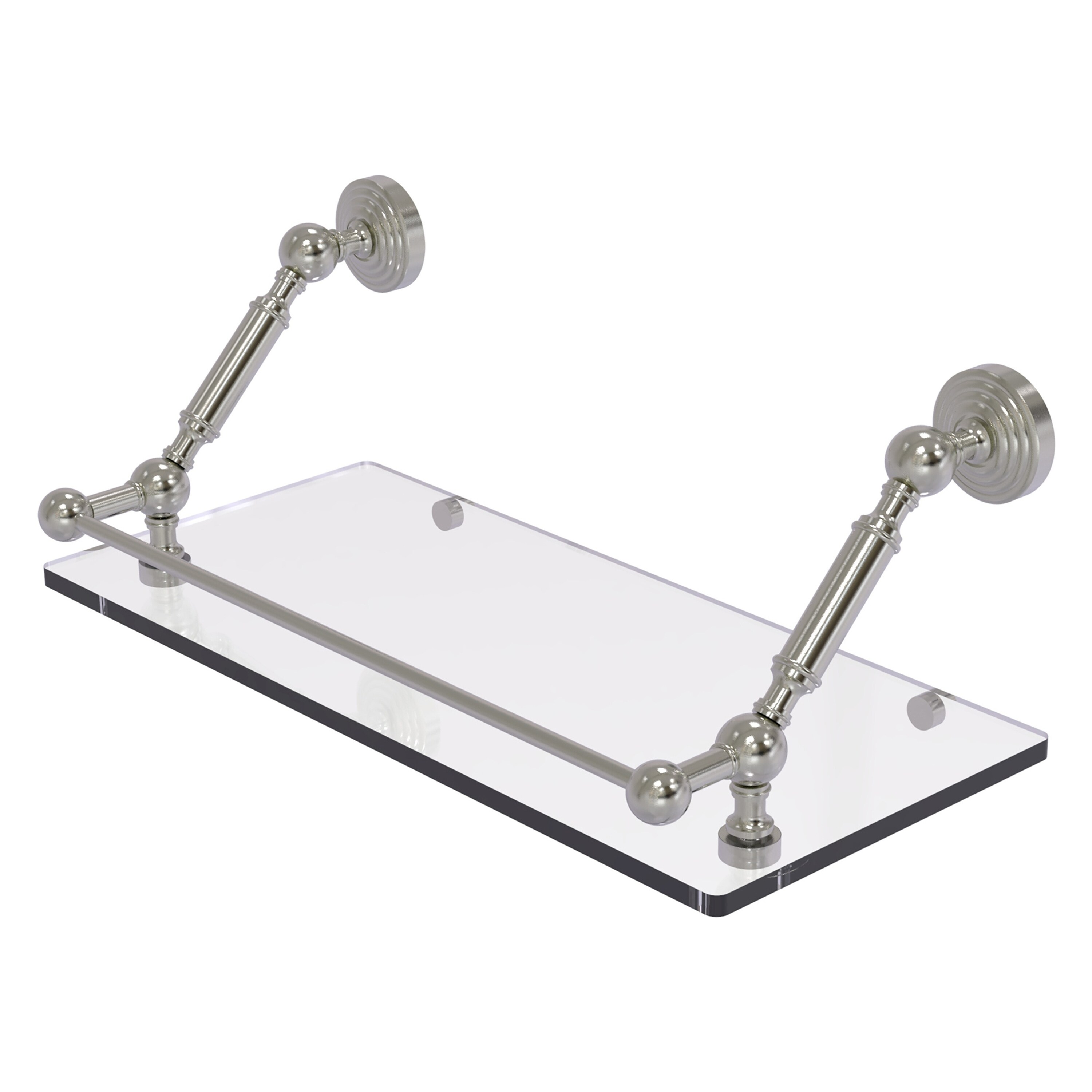 Allied Brass WP-1-18-GAL-SN Waverly Place Satin Nickel 1-Tier Wall Mount Bathroom Shelf (18-in x 7.3-in x 8-in)