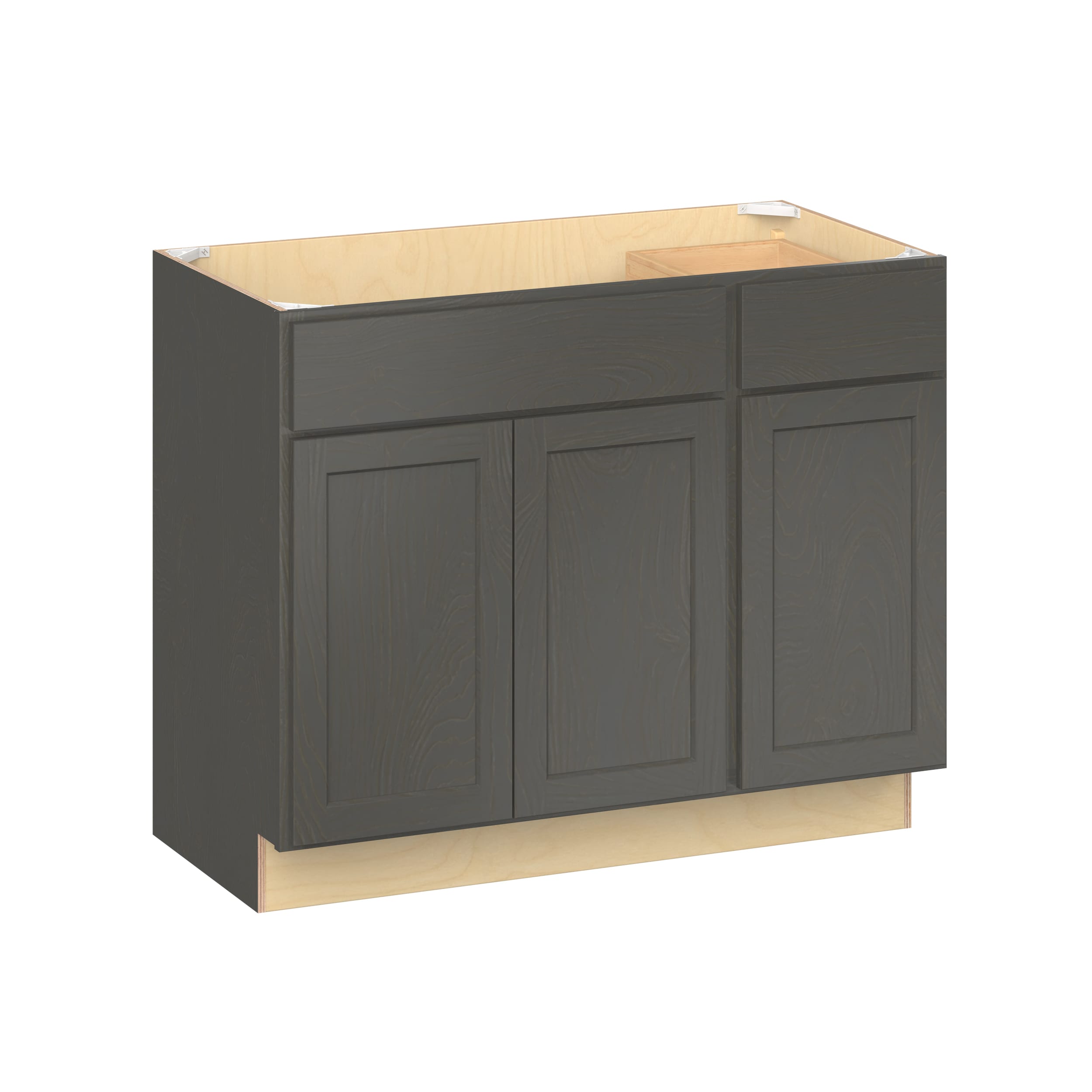 RELIABILT Parkstone II 42-in W x 34.5-in H x 22-in D Slate Gray Stained Birch Sink Vanity Base Fully Assembled Plywood Cabinet Flat Panel Shaker