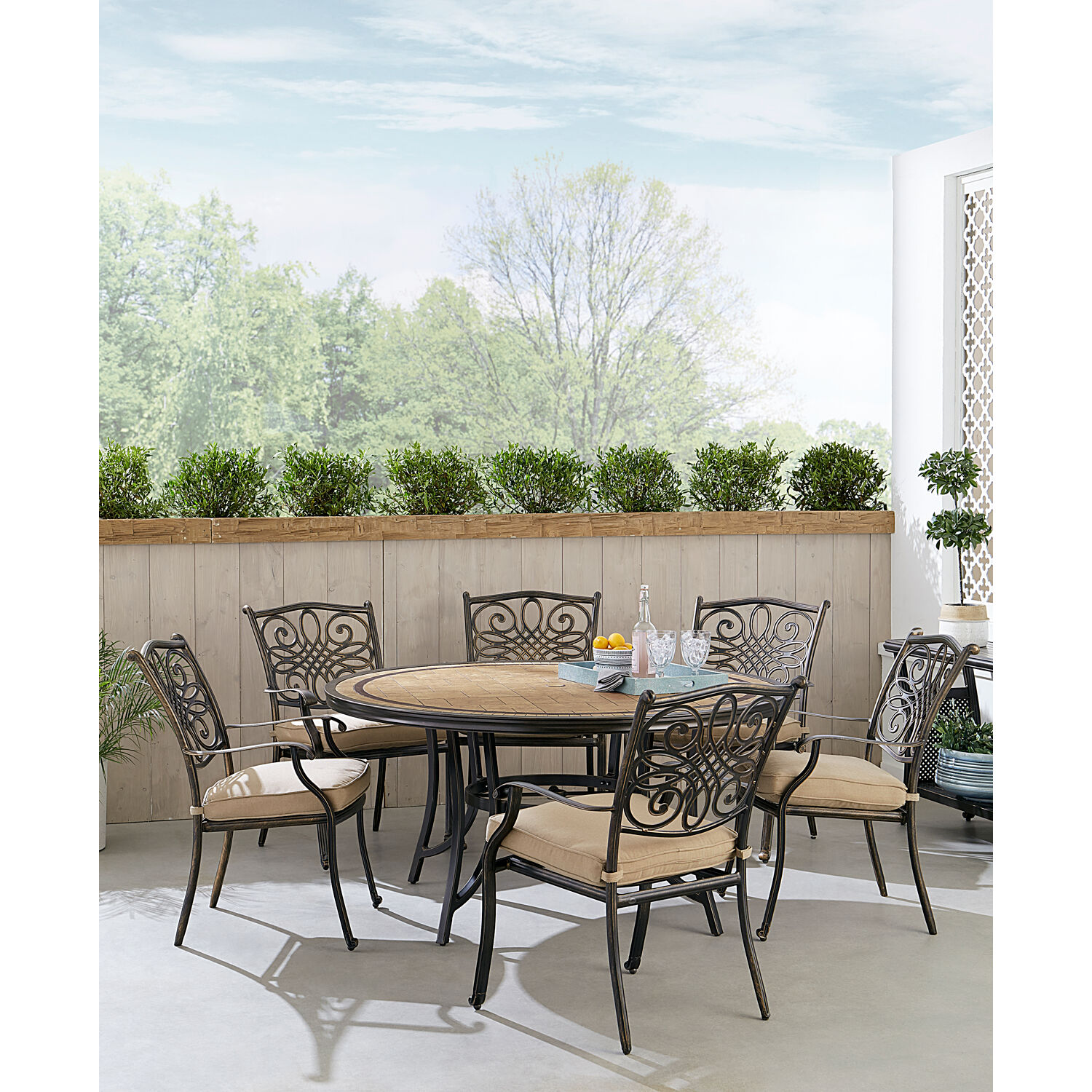 Hanover MONDN7PCRDTL-C-TAN Patio-Dining-Sets - View #8