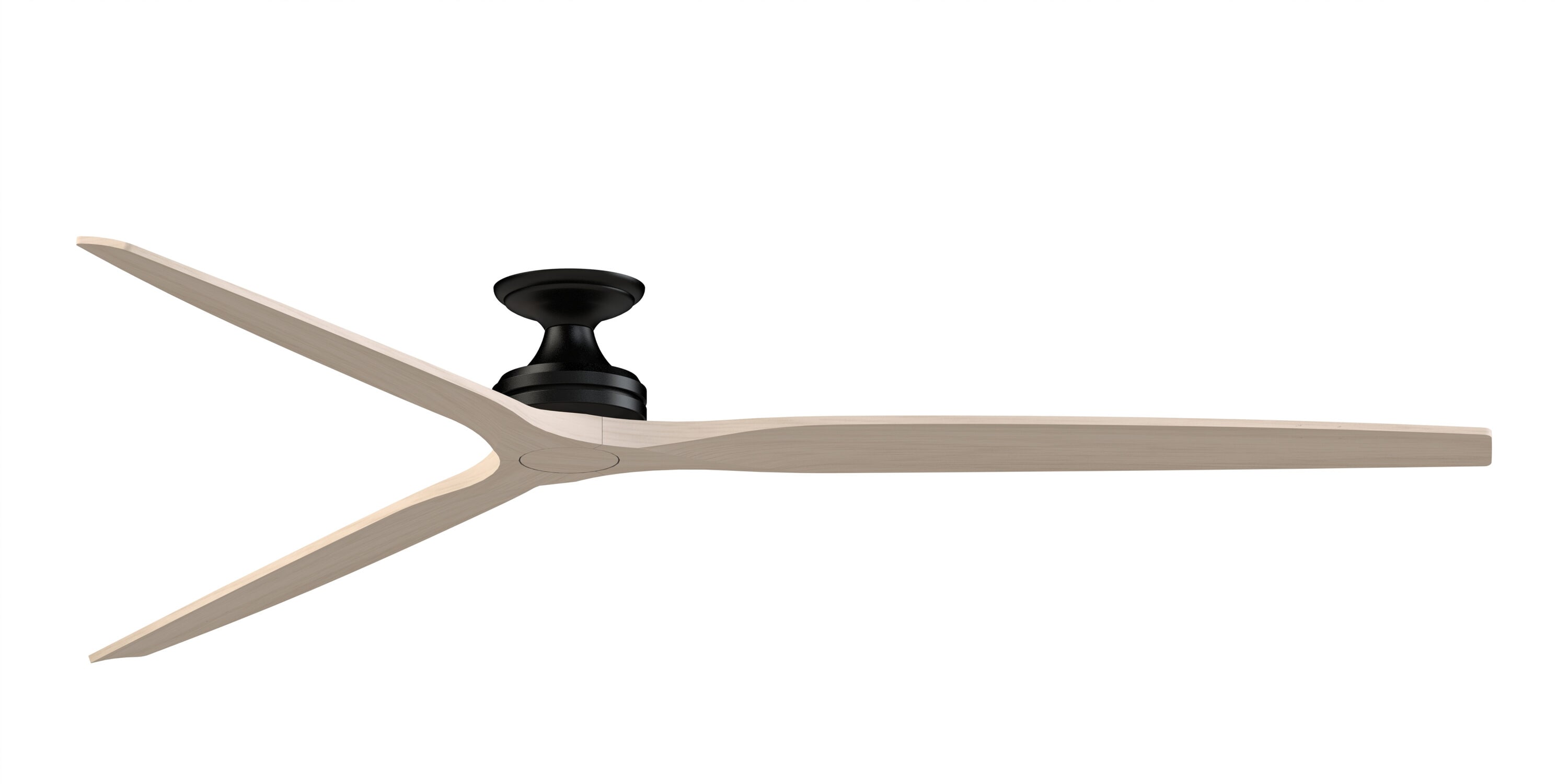 Fanimation FPD6721BBL-96WW-F Spitfire 96-in Outdoor Flush Mount Smart Black with White Washed Blades Propeller Ceiling Fan Light Kit Compatible - Remote Included ( 3 -Blade )