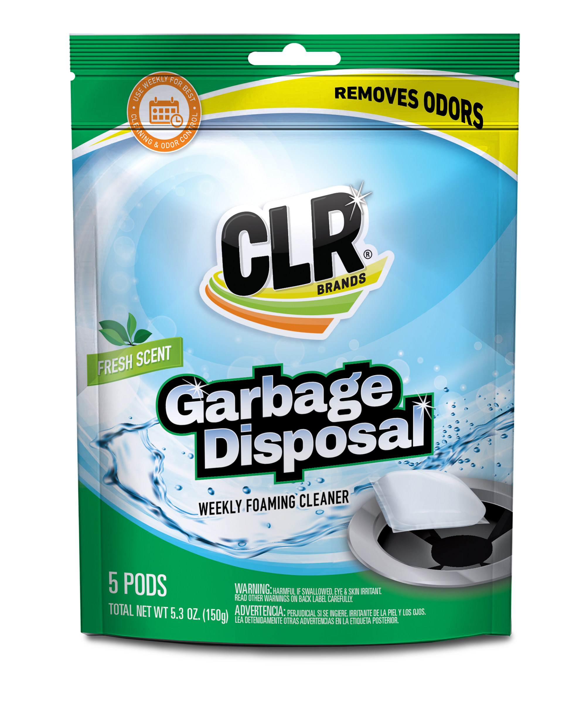 CLR Garbage Disposal Cleaner Pods, Clean Scent - 5 count