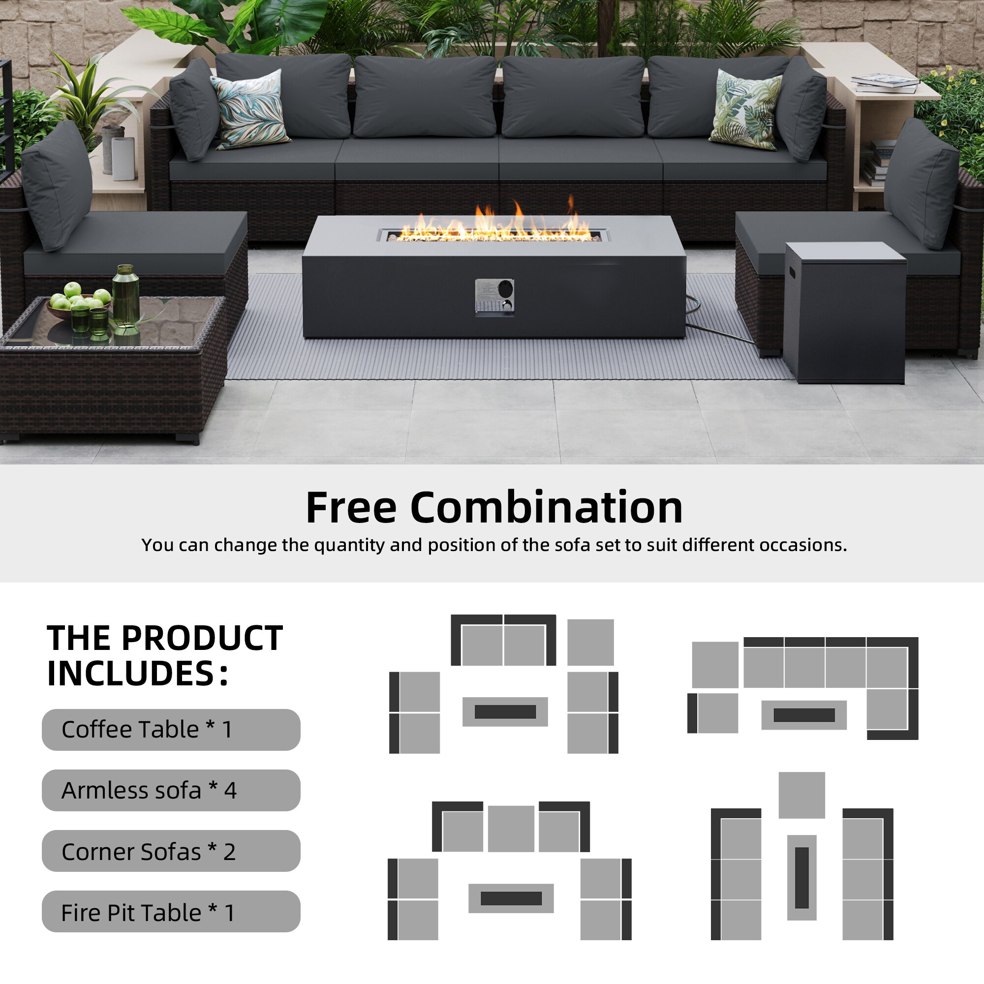 Patio Watcher TBSF-ABC56TDK-DGRAY Patio-Conversation-Sets - View #10