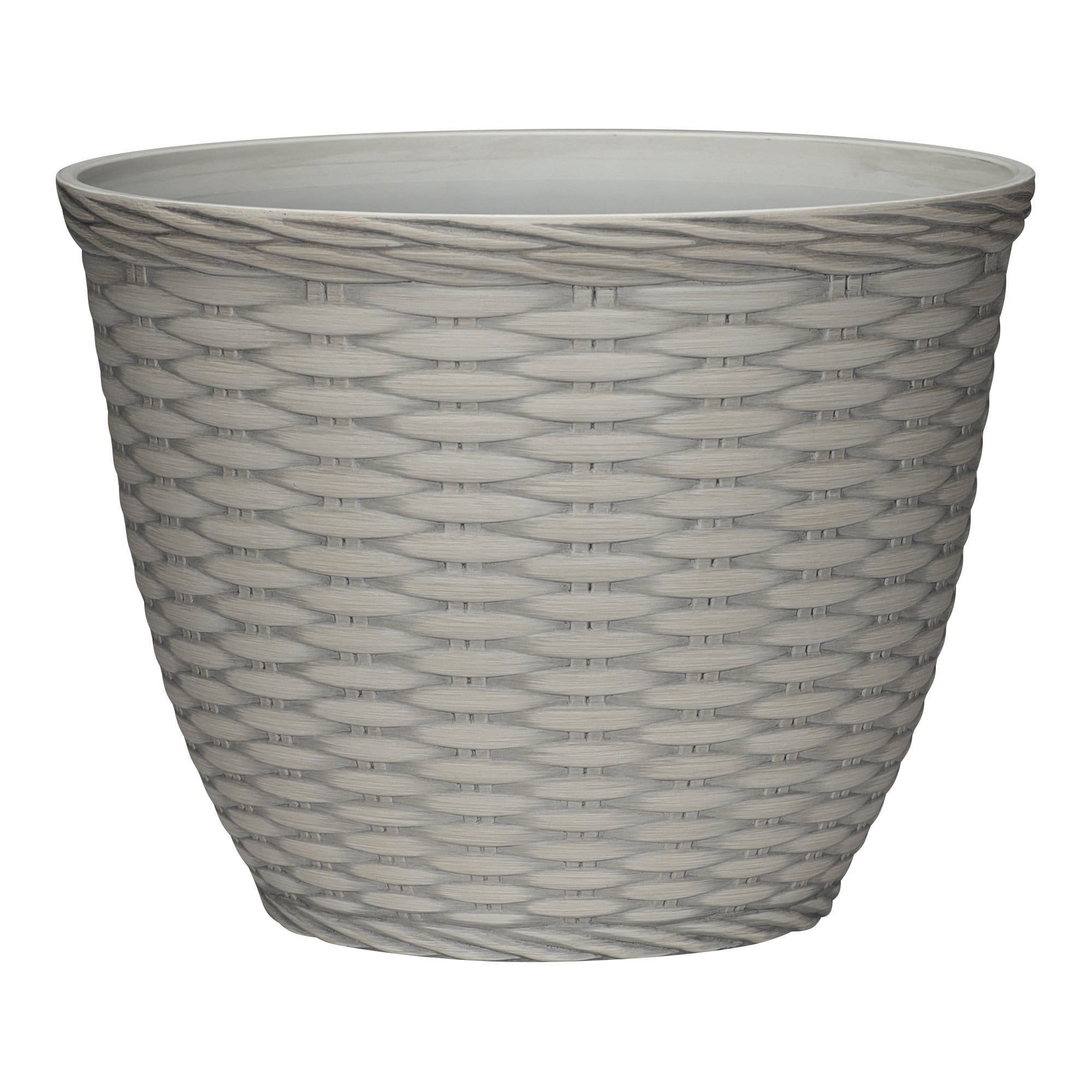 Style Selections PLH0108TBI 8.4-in W x 6.8-in H x Off-white Resin Contemporary/Modern Indoor/Outdoor Planter