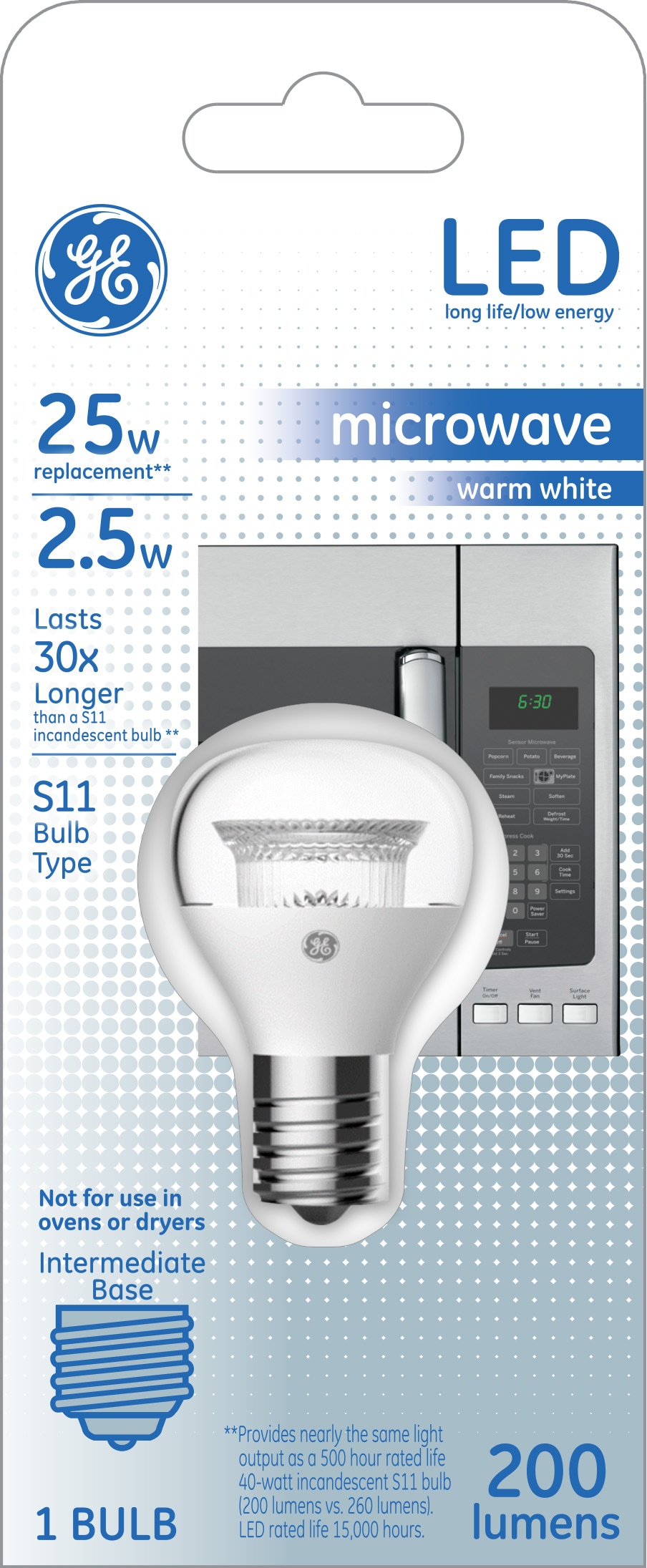 Ge Light Bulb, Appliance (Microwave Oven), 25 Watts