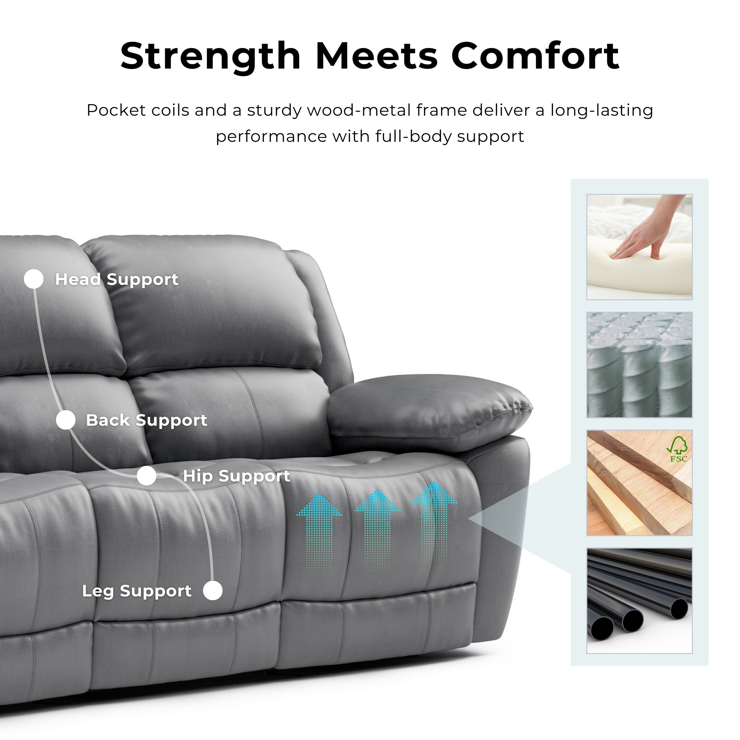 Furniture of America IDF-69003DG-LV Sofas-Loveseats - View #8