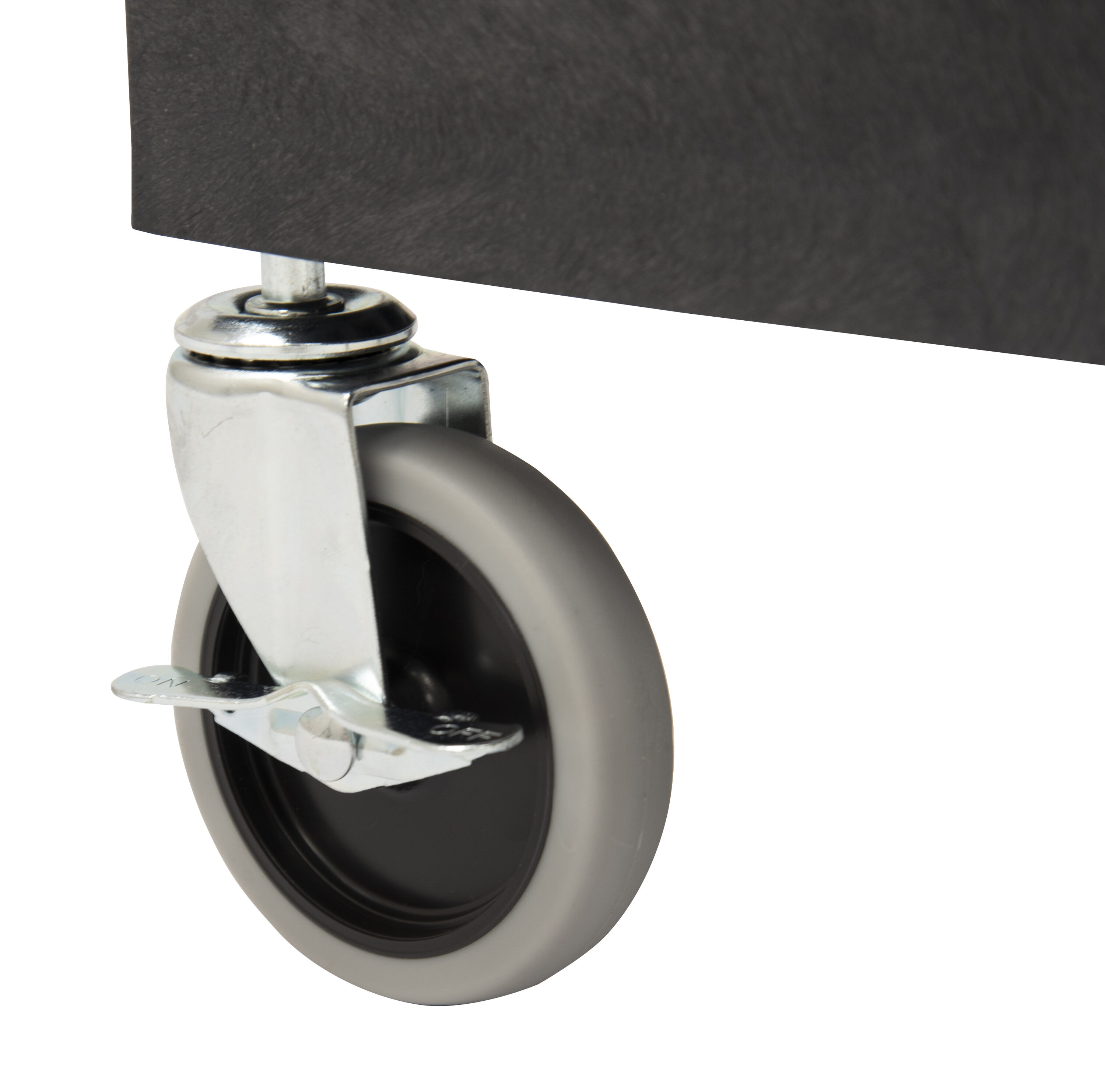 Black HDPE 2-Shelf Utility Cart with 4" Wheels
