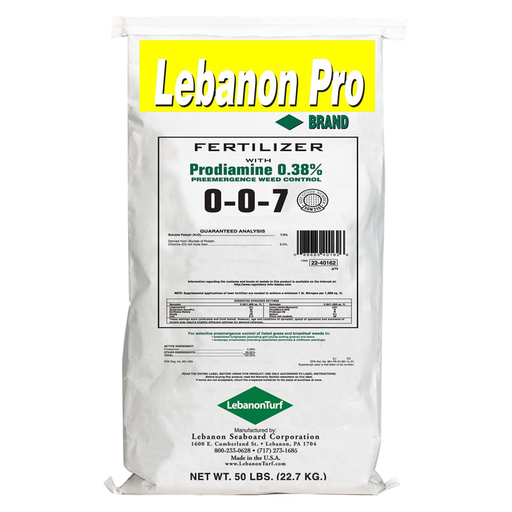Lebanon Pro Fertilizer with 0.38 Prodiamine Preemergence 50-lb 12800-sq ft 0-0-7 Crabgrass Preventer (Lawn Fertilizer)