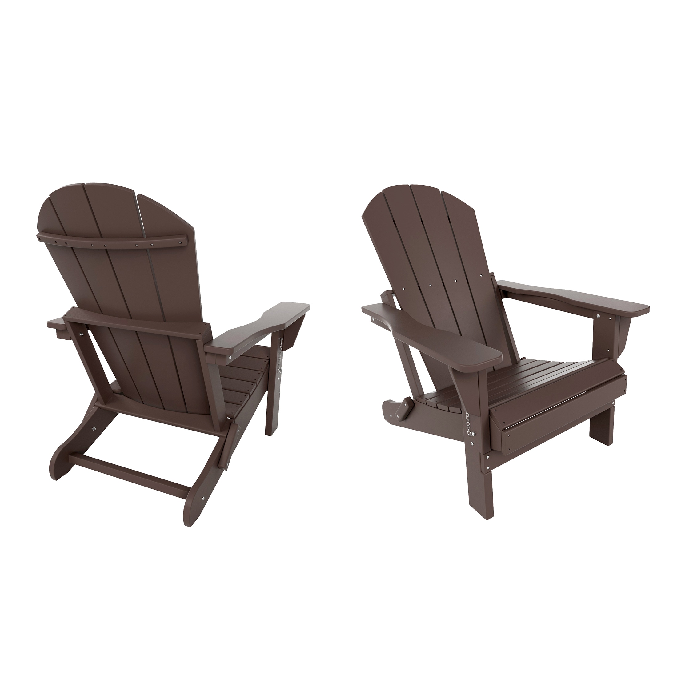 Dark Brown Moisture-Proof Finish Adirondack Chair Set of 2