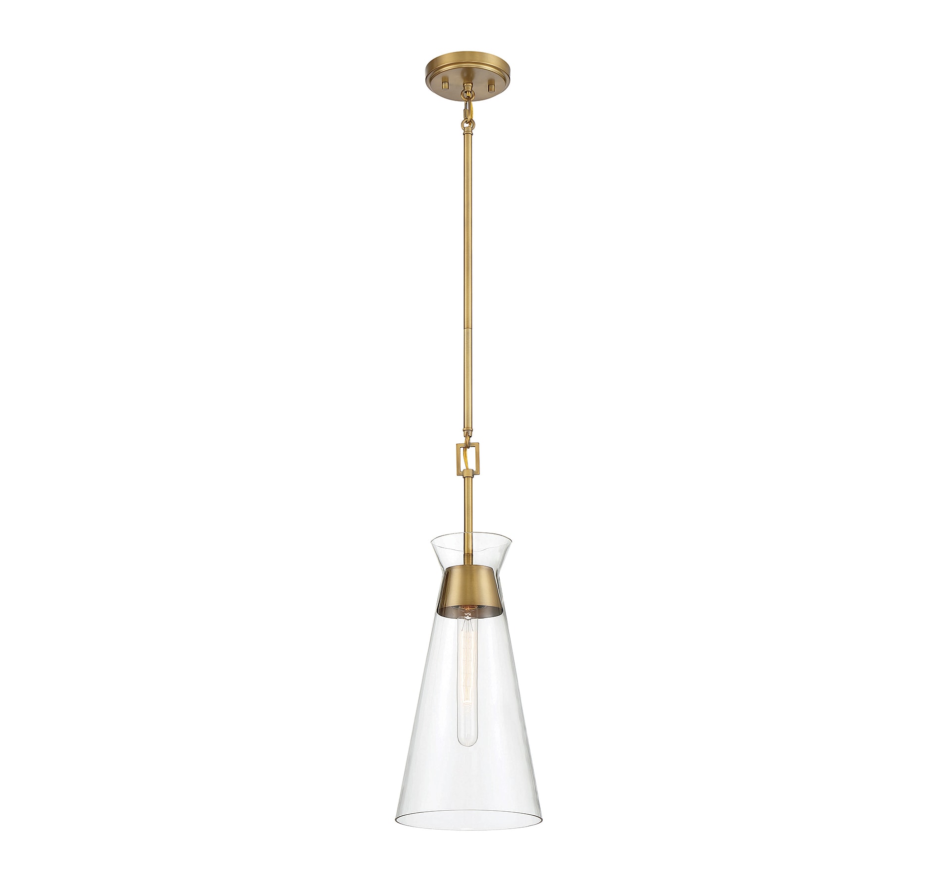 Lakewood Warm Brass Mid-Century Modern Mini Pendant Light