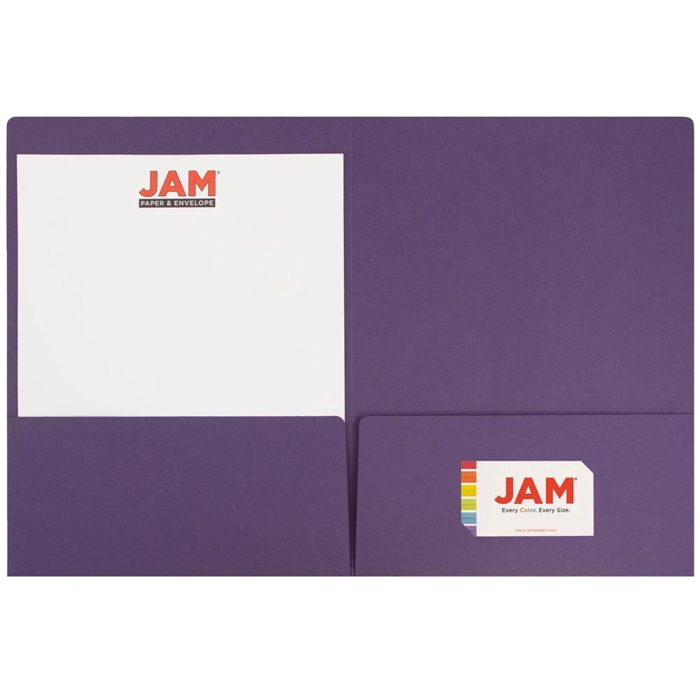 White JAM PAPER Premium Matte Cardstock Twin Pocket Folders 6/Pack 