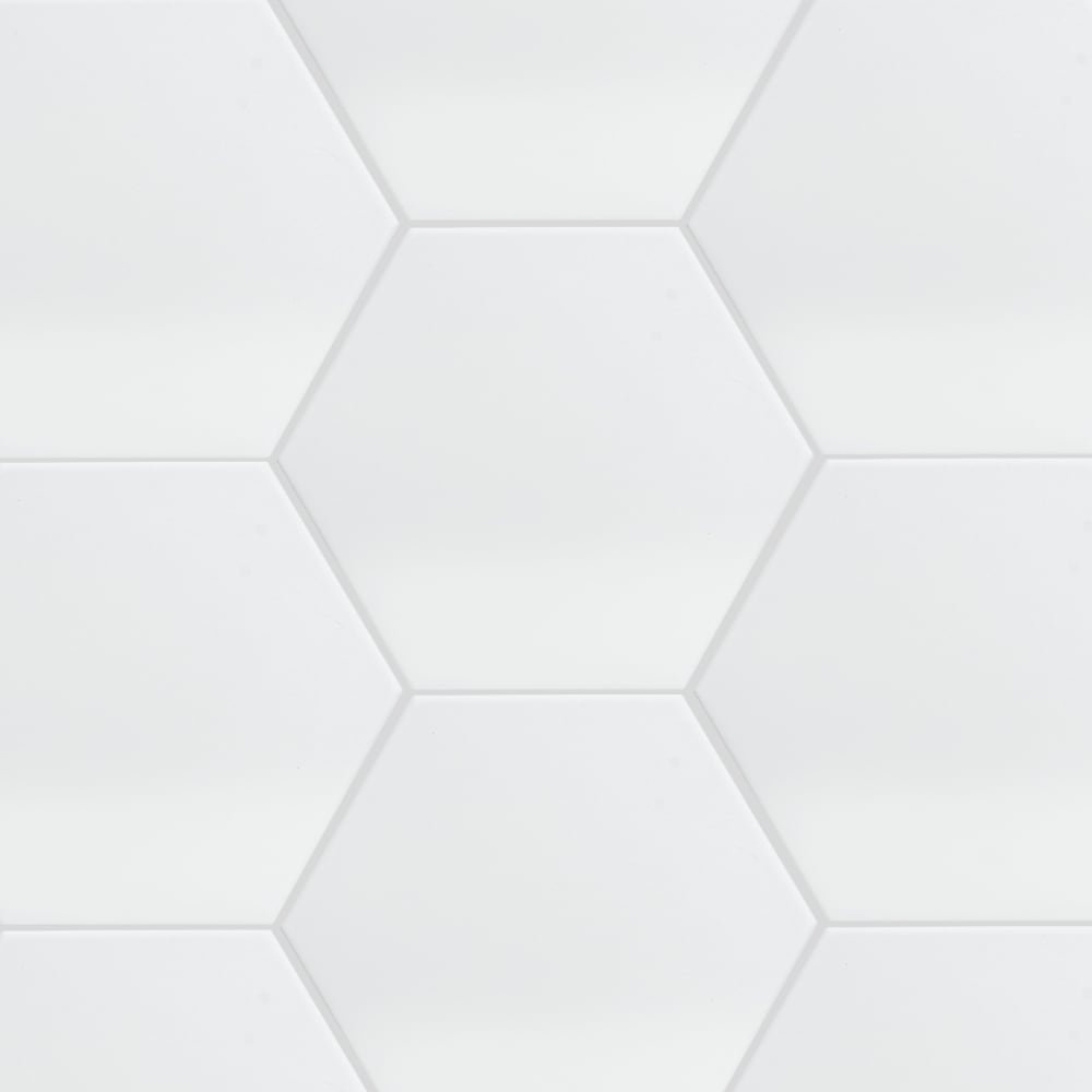 The Tile Life TMAGI0809WH Milan White 8-in x 9-in Matte Porcelain Hexagon Floor and Wall Tile (9.9-sq. ft/ Carton)