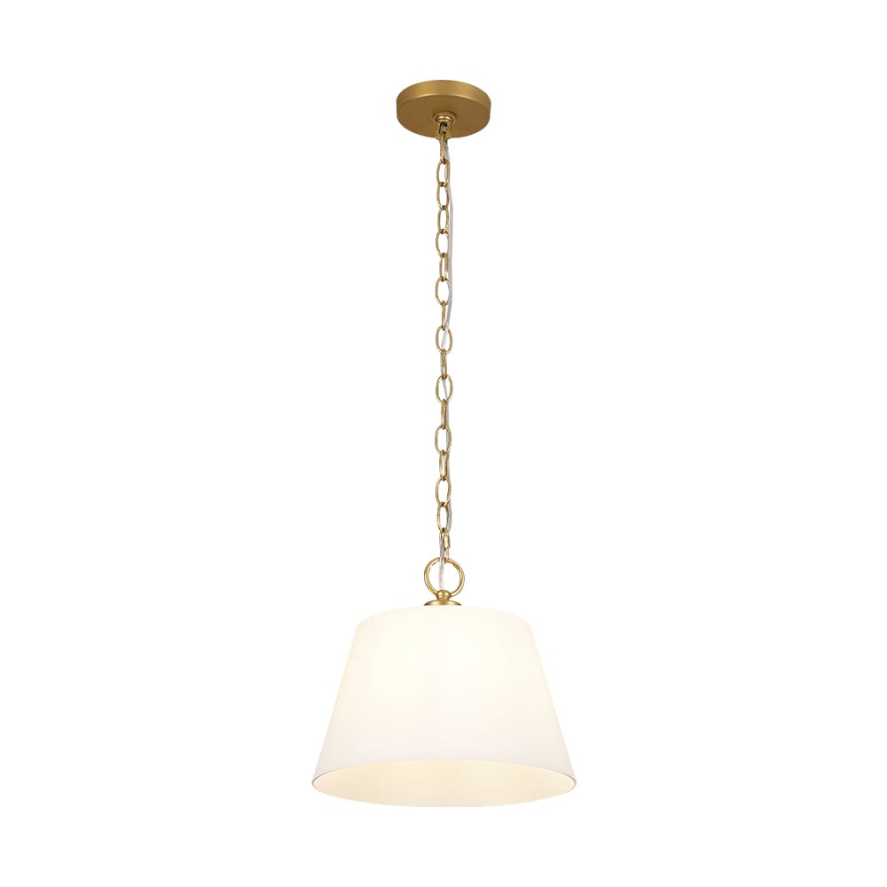 Wonderindoor 1 -Light Matte Brass Modern/contemporary Opal glass Cone Small Hanging Pendant Light