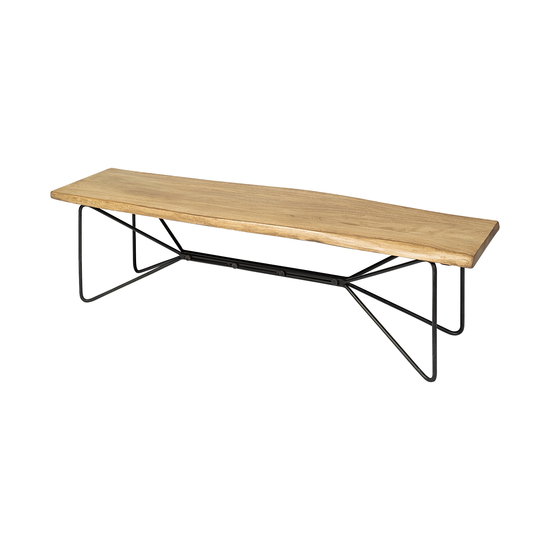 Mercana 68754-AB Coastal Brown Accent Bench 66.00-in x 16.00-in x 18.00-in