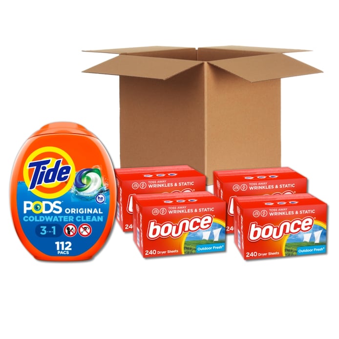 Shop Tide Pods Laundry Detergent & Bounce Dryer Sheets Case Pack (1 112ct  Pods + 4 240ct. Sheets) at