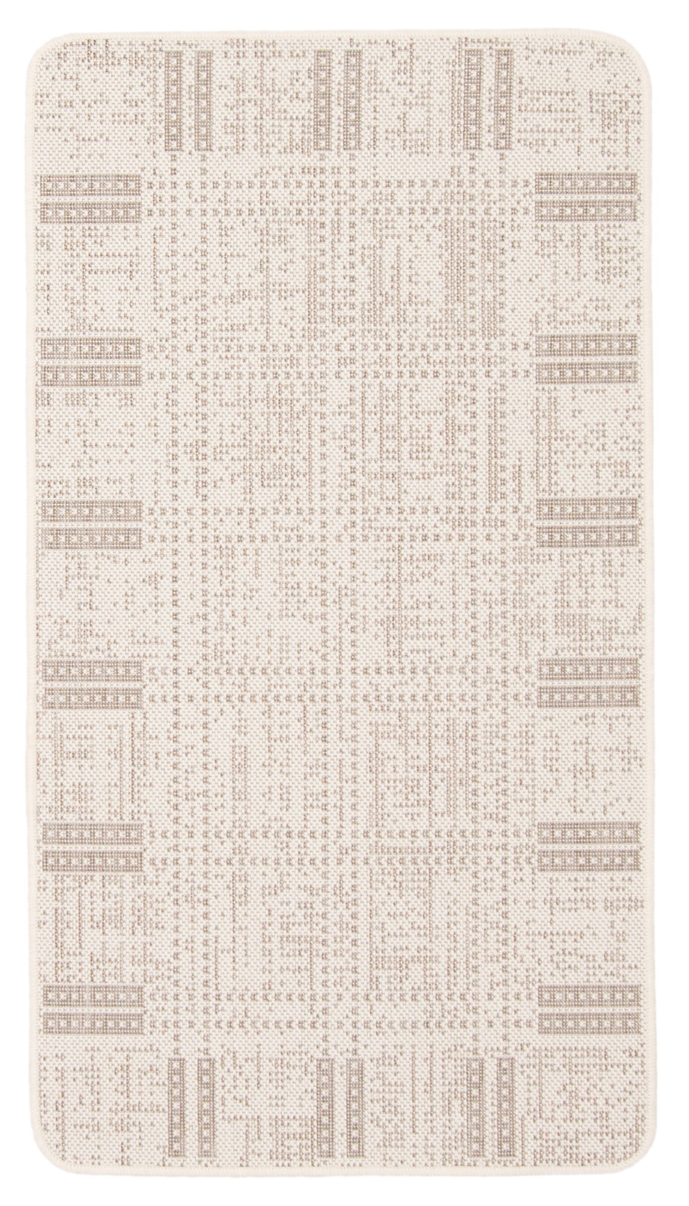ECARPETGALLERY 353538 2 x 4 (ft) Polypropylene Ivory Rectangular Indoor Solid Area rug