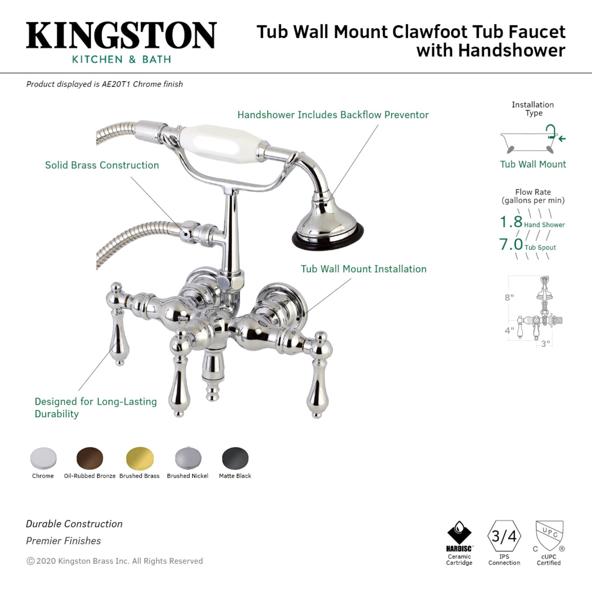 Kingston Brass WLAE19T7 Roman-Tub-Faucets - View #3