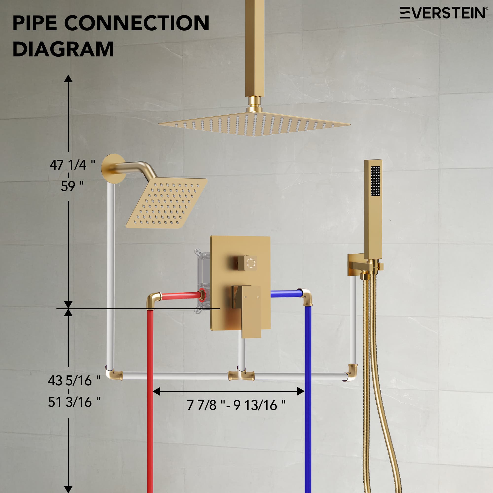 EVERSTEIN SFS-1060-GD10 Tub-Shower-Faucets - View #9