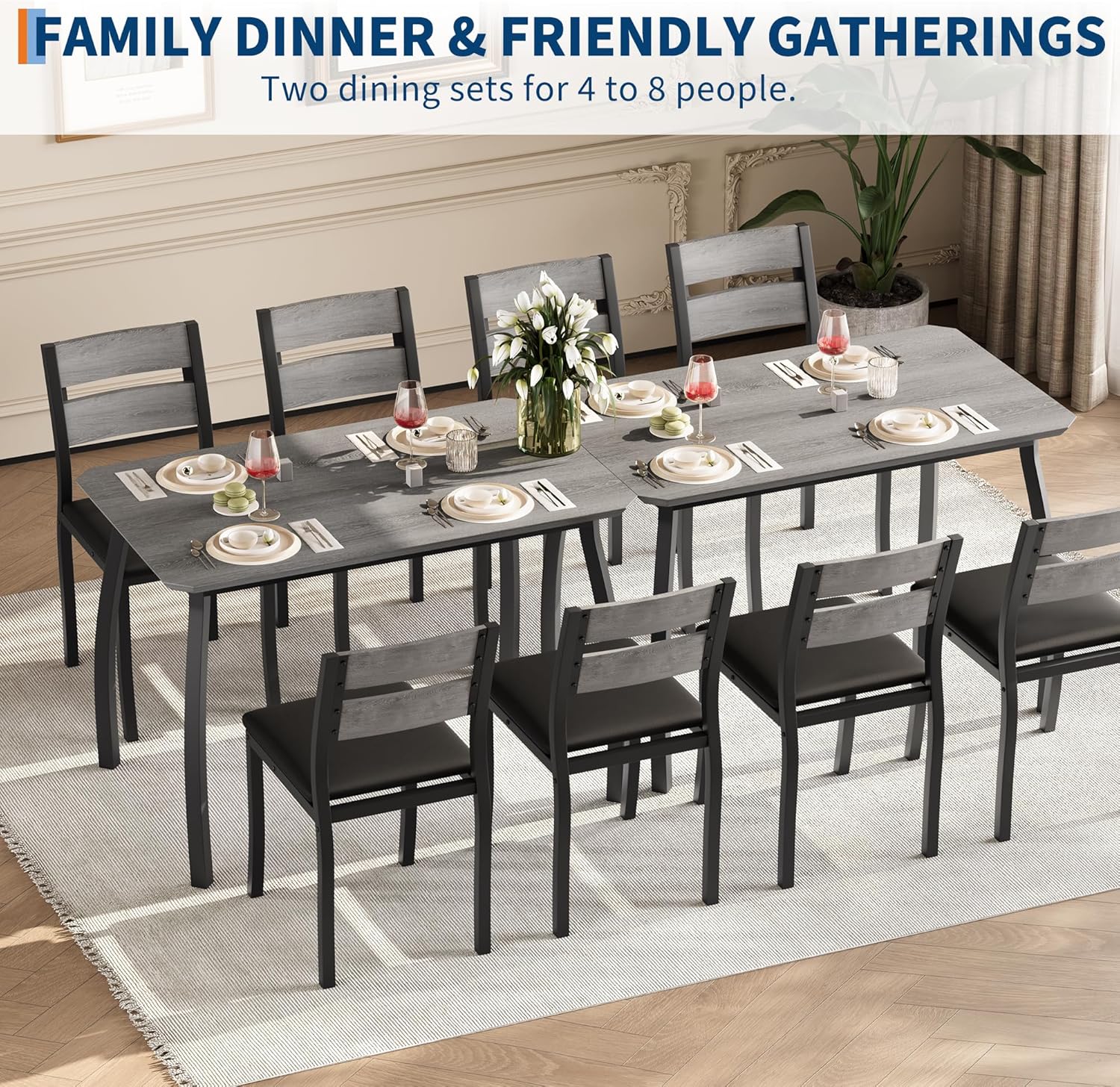 Qeetex DHZ-PHK-33WTGD4D Dining-Sets - View #6
