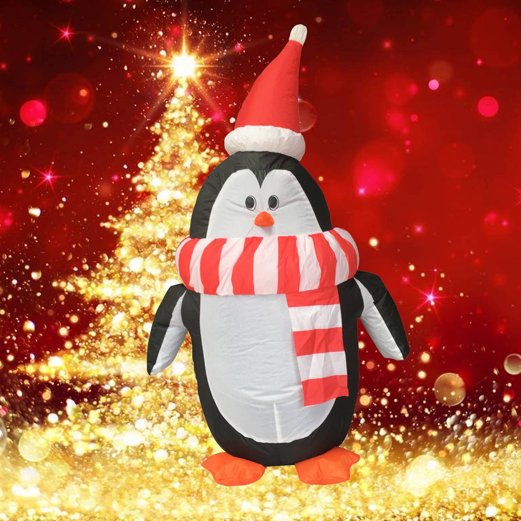 Superhunter 4-ft Lighted Penguin Christmas Inflatable Jlb-edl-el01316 