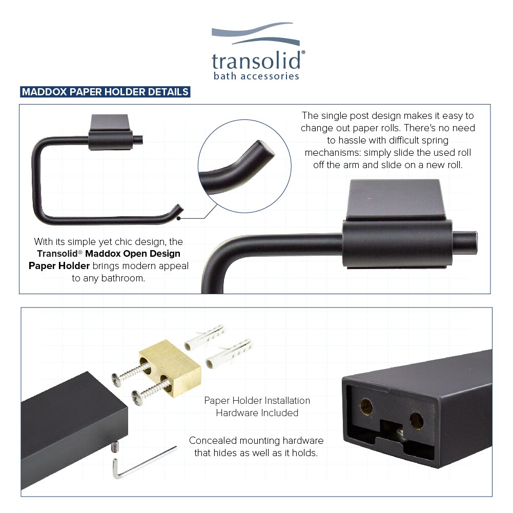Transolid KA-MDX-4-BK Decorative-Bath-Hardware-Kits - View #5
