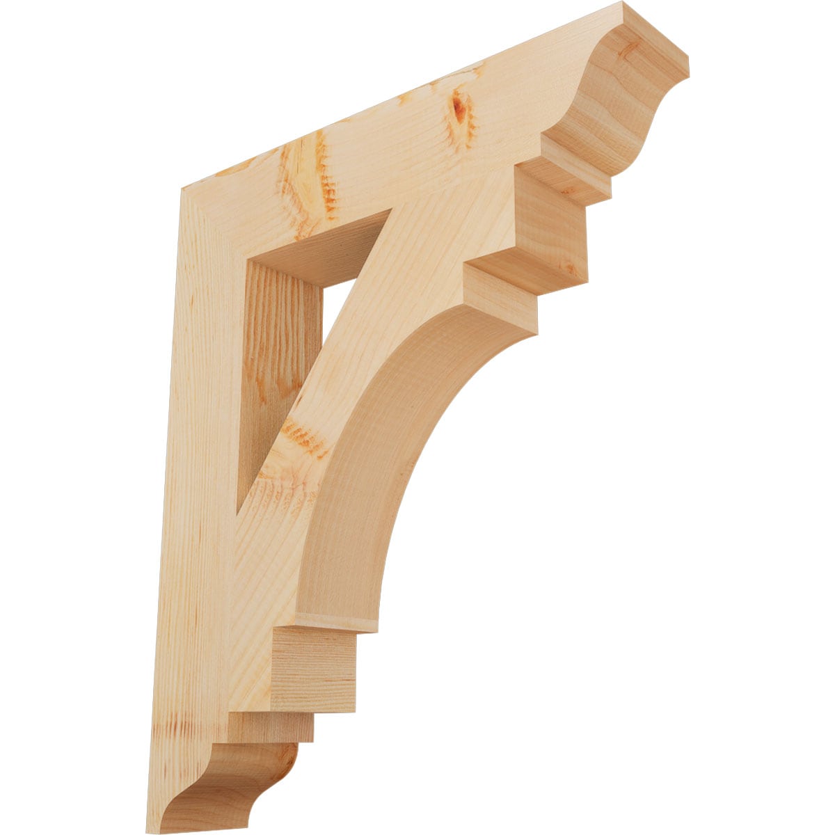 Ekena Millwork BKT04X20X24MRC01SDF Merced traditional smooth 3-1/2-in x 20-in x 24-in Douglas fir Brown Wood Standard bracket