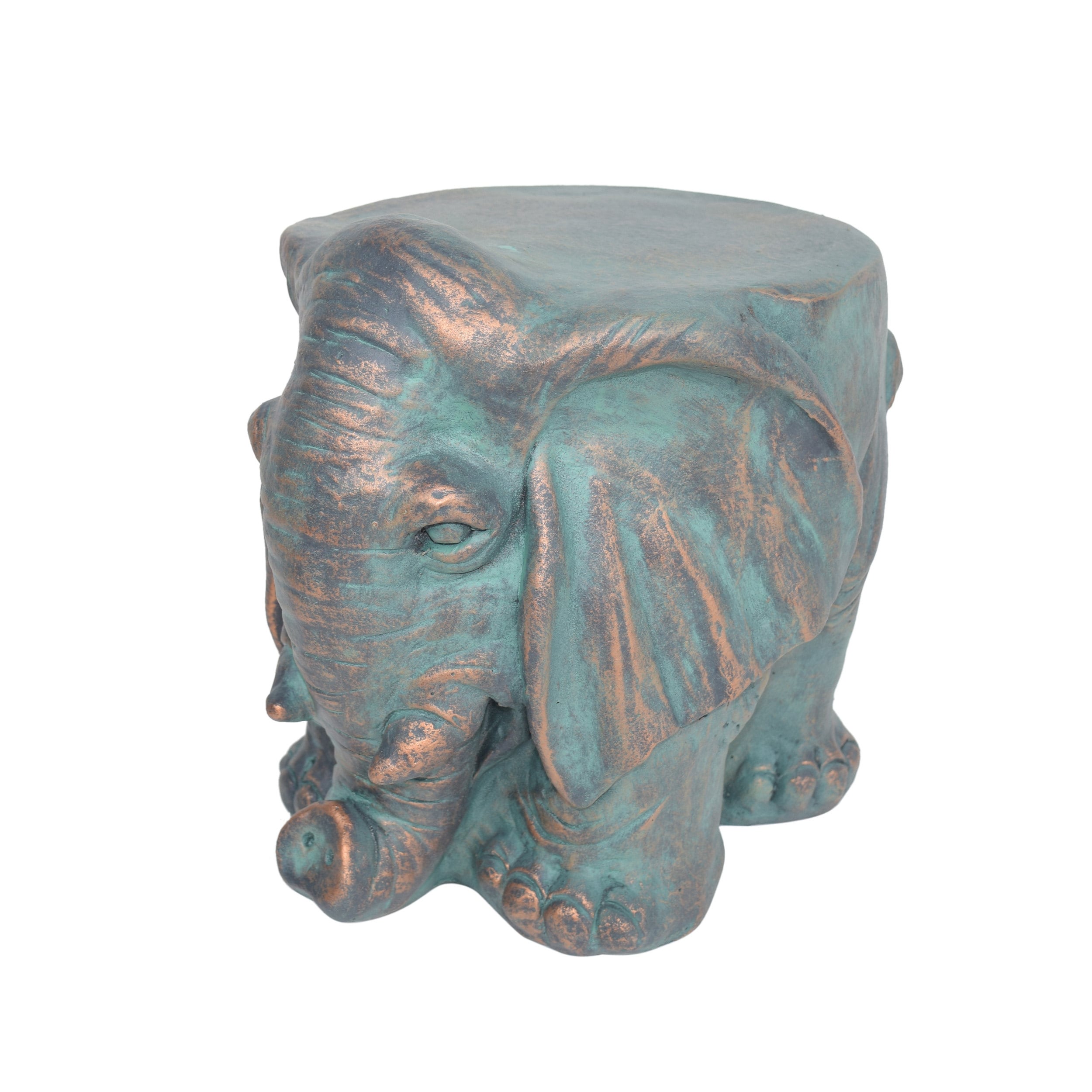 AHIOU HOME ZAAHG-63393.00COPGS 12.5-in Bronze Magnesium oxide Elephant Garden Stool