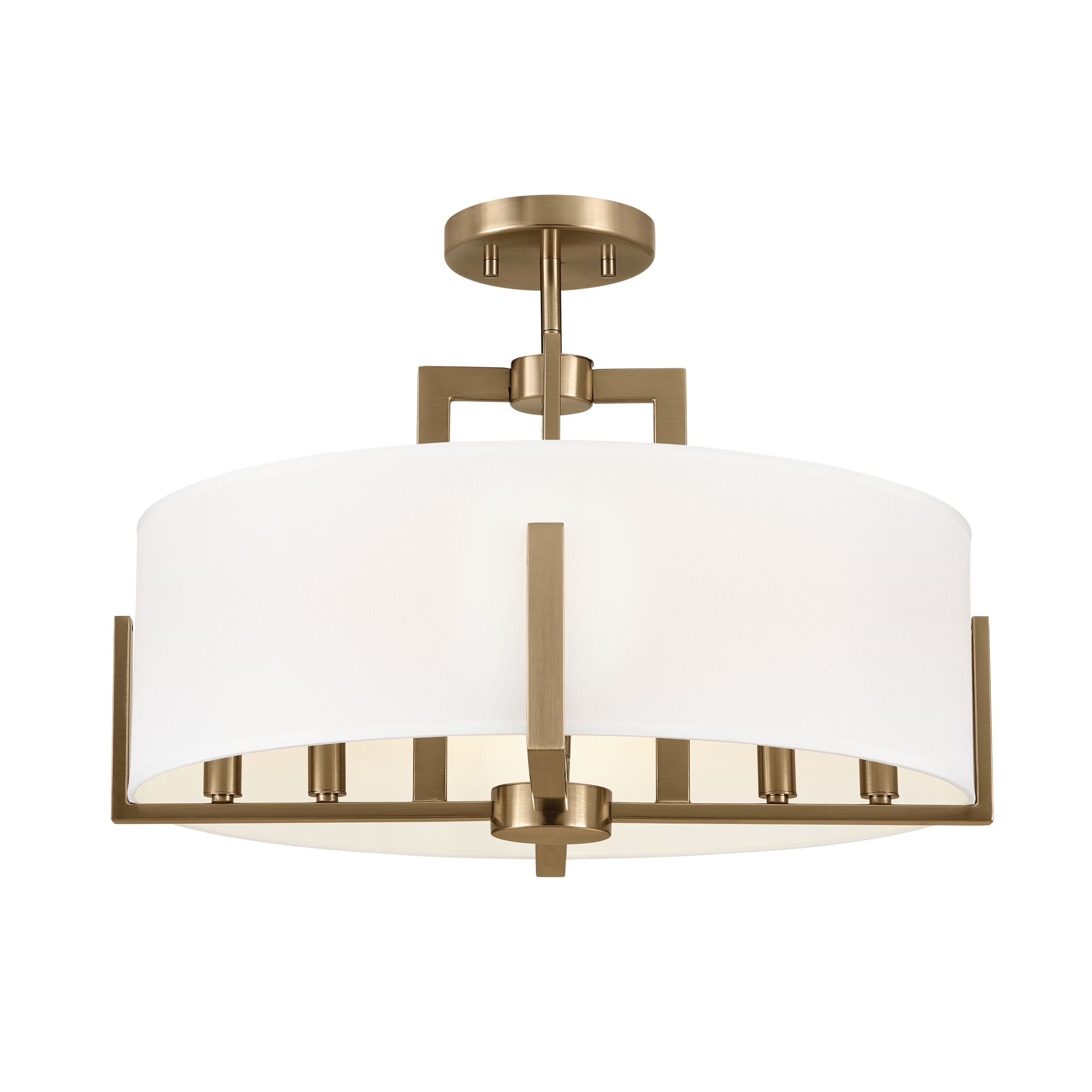 Kichler 52592CPZ Malen 8 -Light 20-in Gold Convertible pendant/Semi-flush