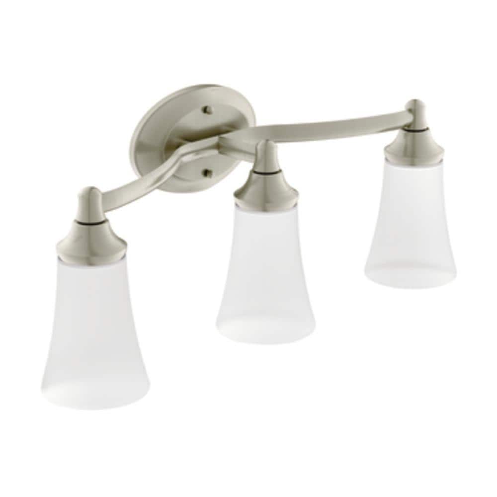 Moen YB2863BN Eva 28.41-in 3 -Light Brushed Nickel Transitional Vanity light