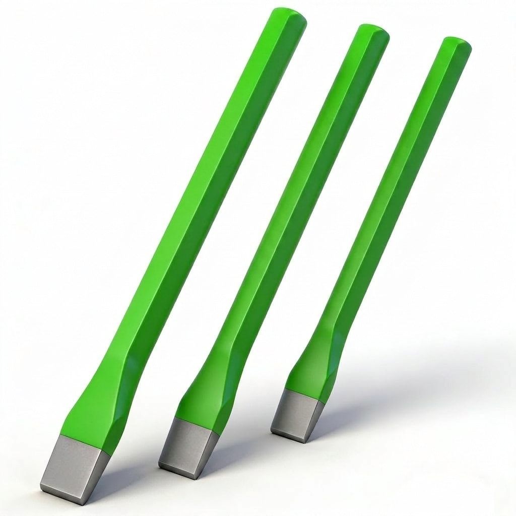 Etokfoks  3 Piece Cold Chisel Set with Heat Treated Carbon Steel Precision Cutting Impact Resistance for Masonry Metal