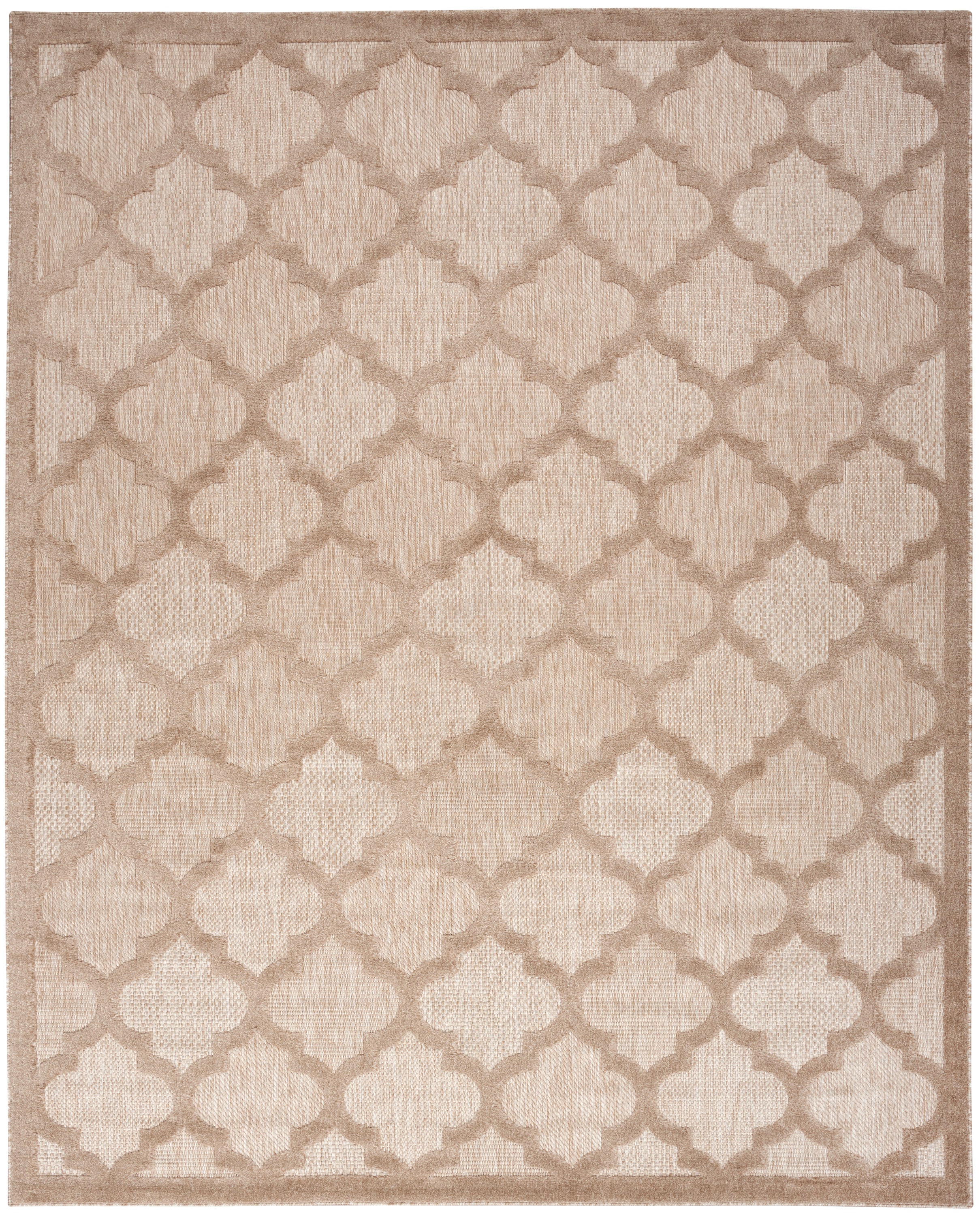 Taupe and Ivory Moroccan Trellis 7' x 10' Synthetic Area Rug