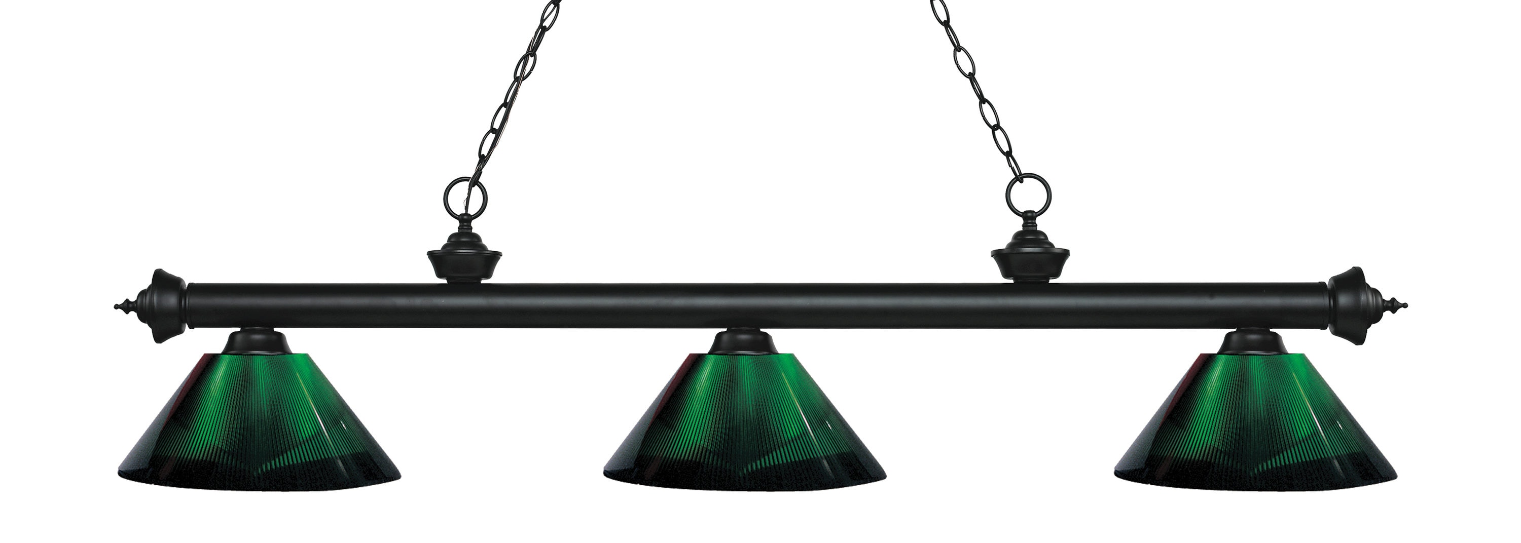 Z-Lite 200-3MB-ARG Riviera Matte Black Incandescent Medium base (E-26) Pool Table Lighting