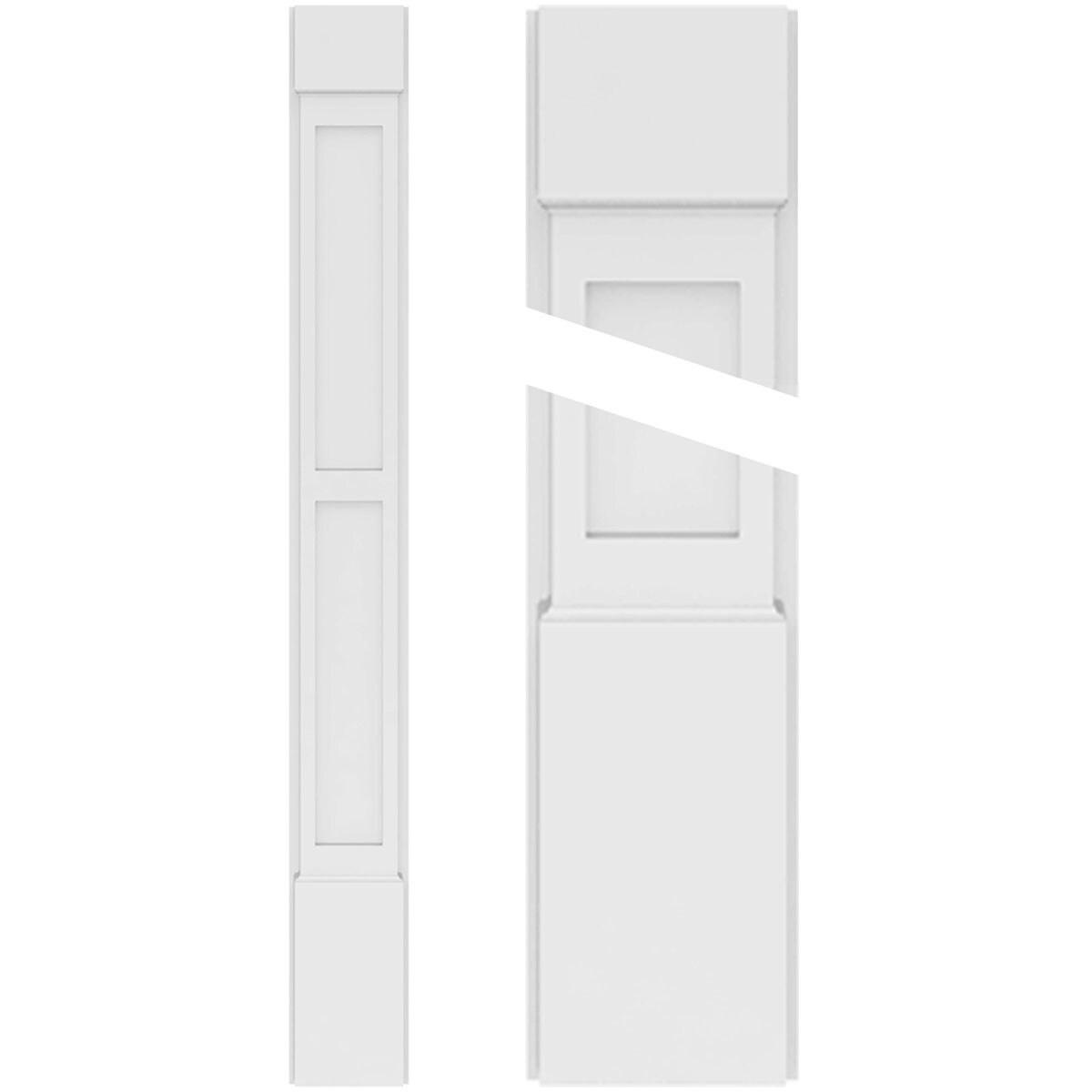 Ekena Millwork PILP09X090DFP01-2 PVC Pilasters 9-in x 90-in Unfinished PVC Pilaster Entry Door Casing Accent