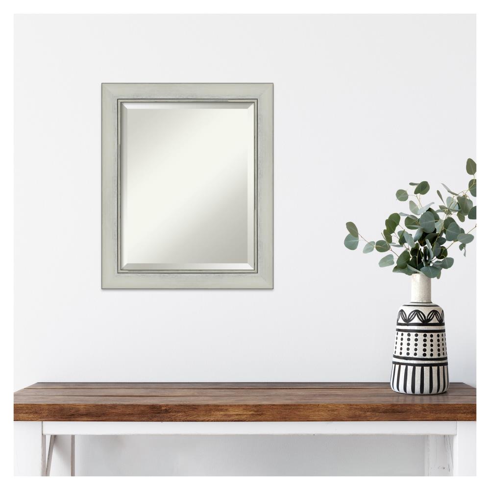 Flair Silver Patina Rectangular Wall Mirror with Beveled Glass