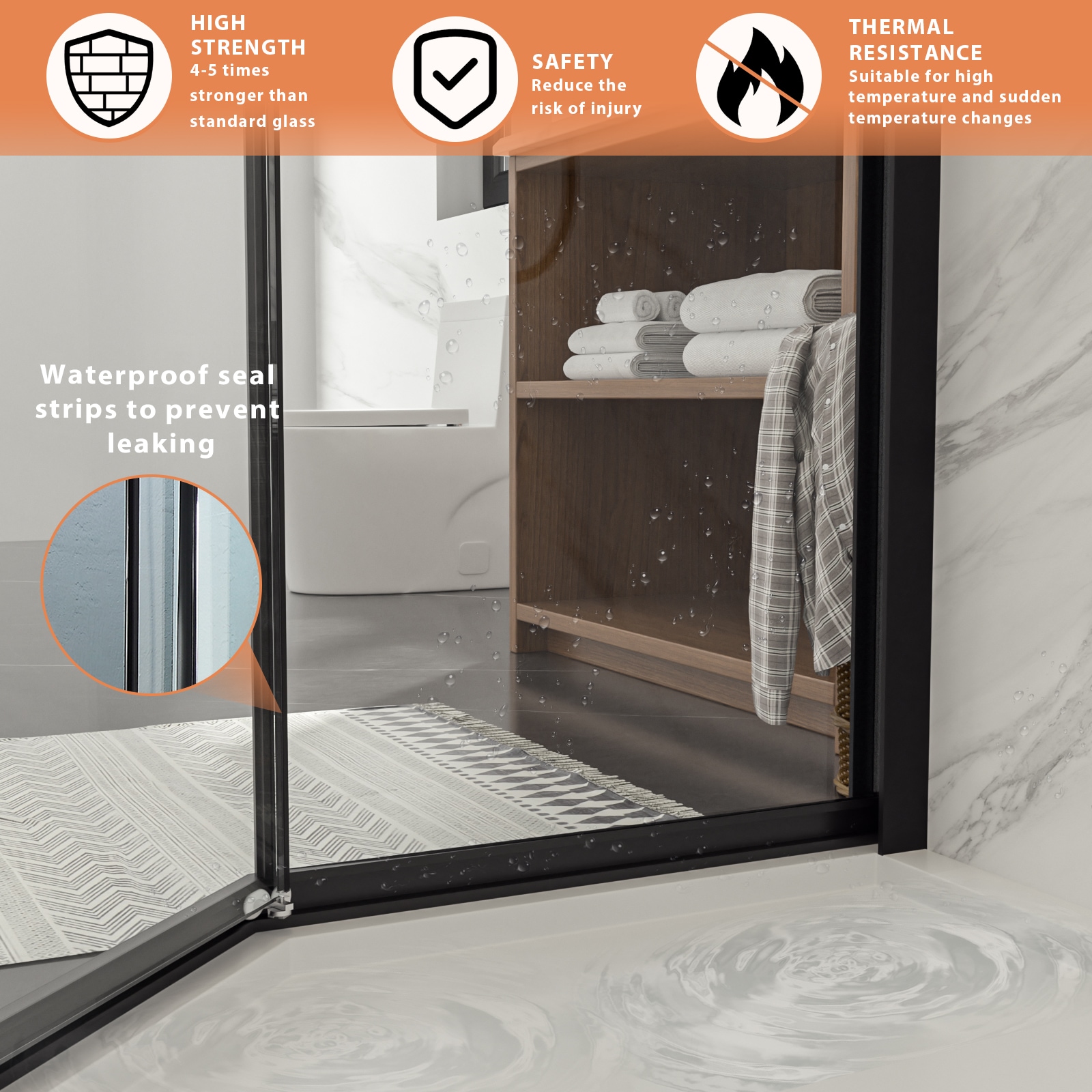 Lordear HBRS-LD-6B10-38MB Shower-Doors - View #6