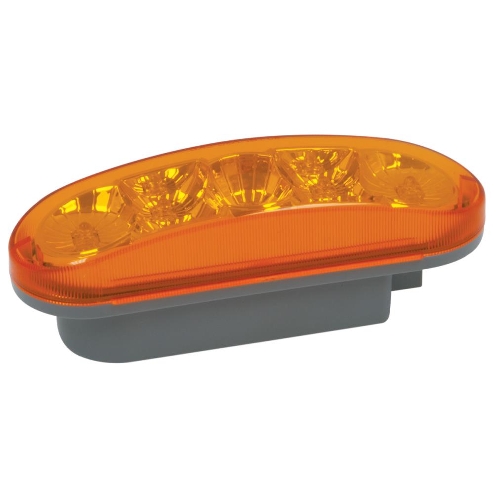 RoadPro RP6064ASMD  LED 6.5 inch by 2.25 inch Oval Diamond Lens Sealed Light 7 LEDs Amber Auxiliary light wiring kit