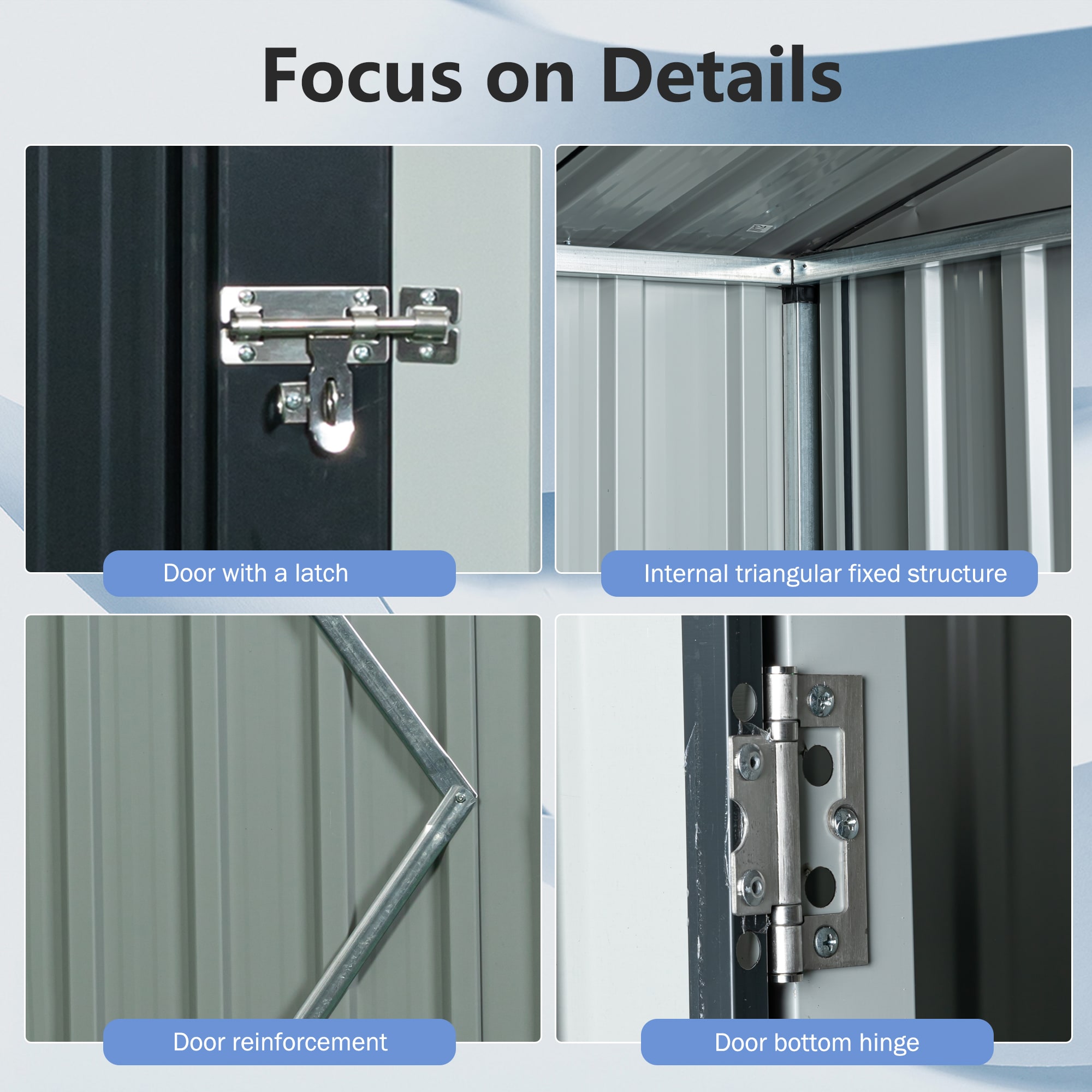 Clihome CL-WC5469GY Metal-Storage-Buildings-Sheds - View #8